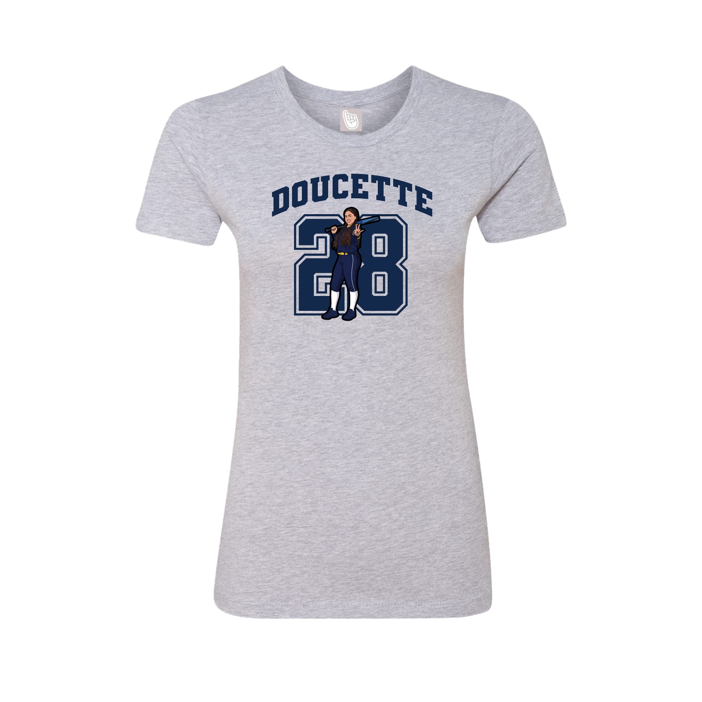 Fitted Women's Tee — Number in Grey