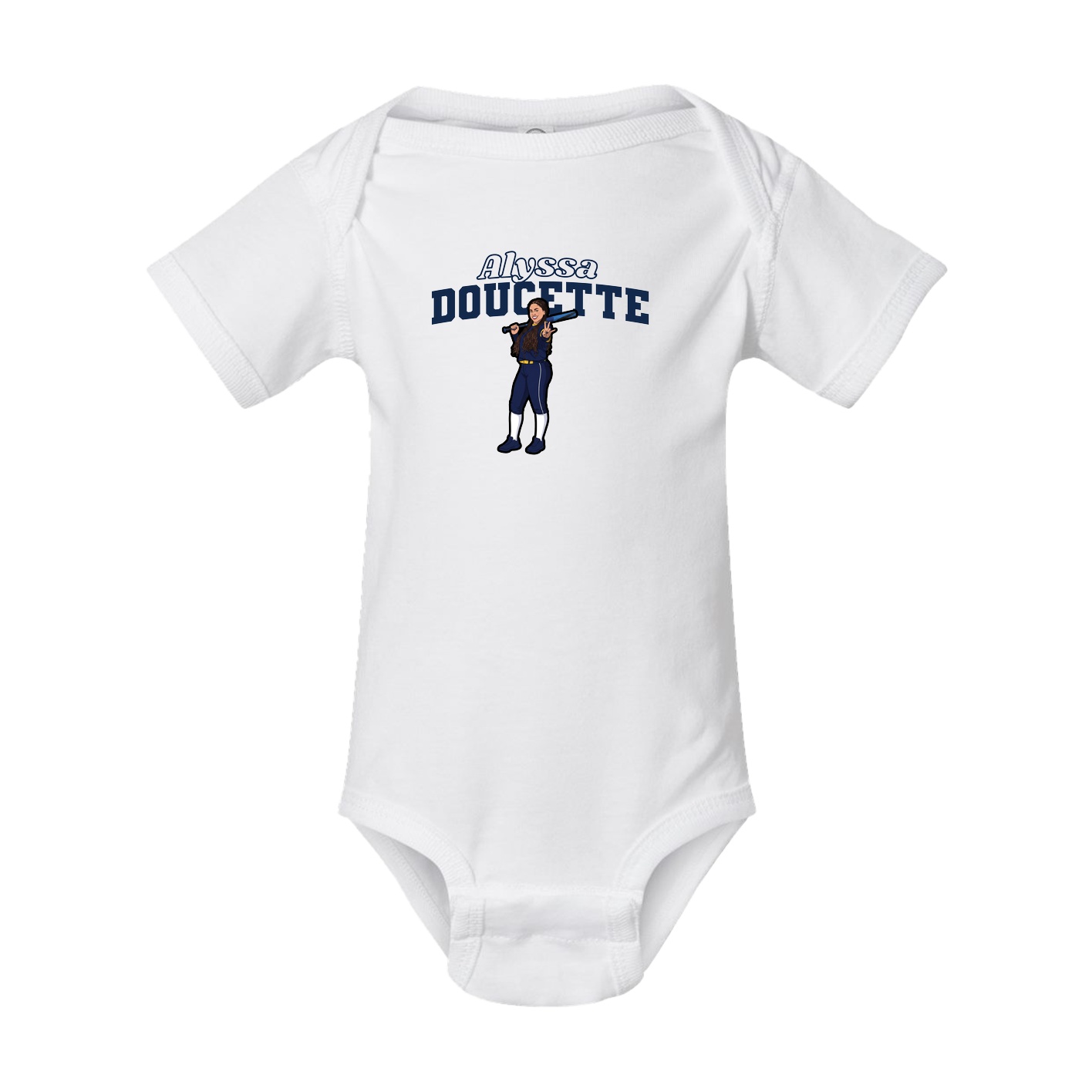 Baby Onesie — Name Arch in White