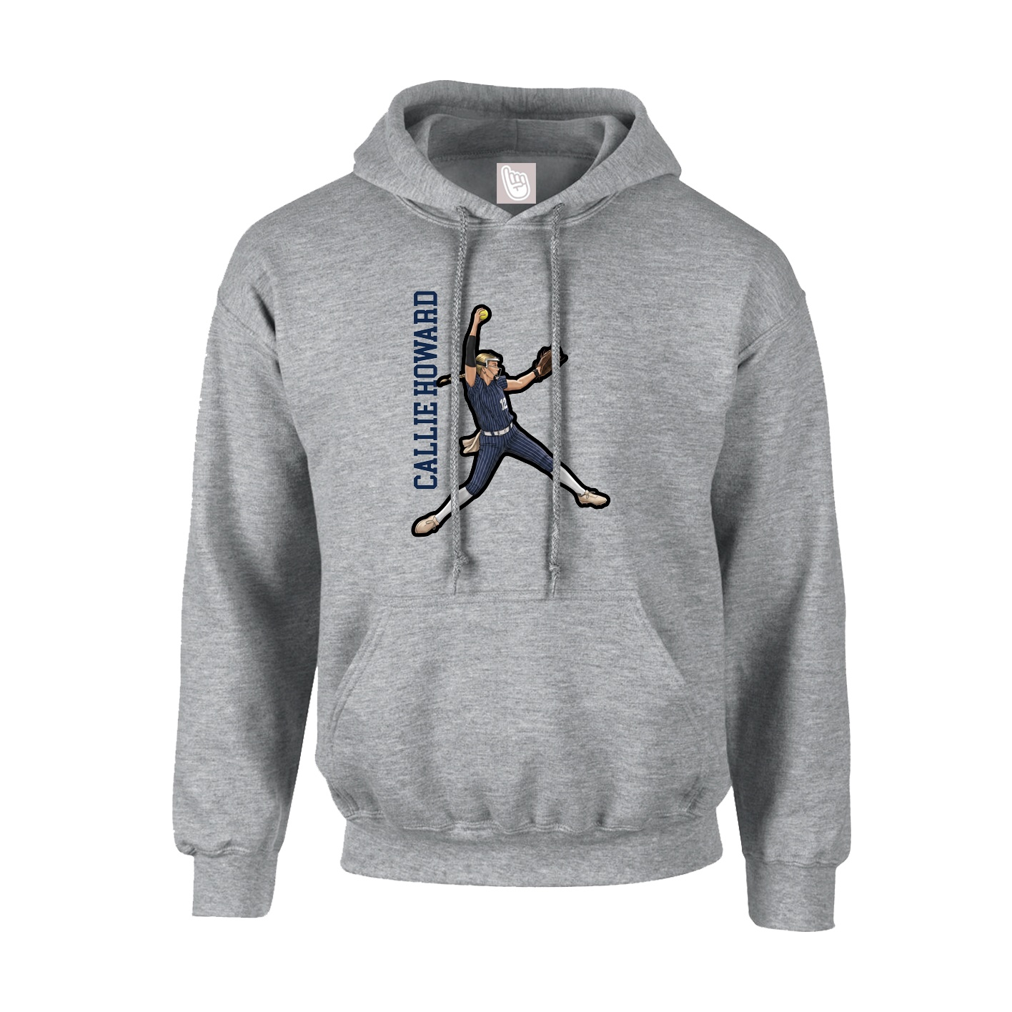 Youth Hoodie — Name Vertical in Grey