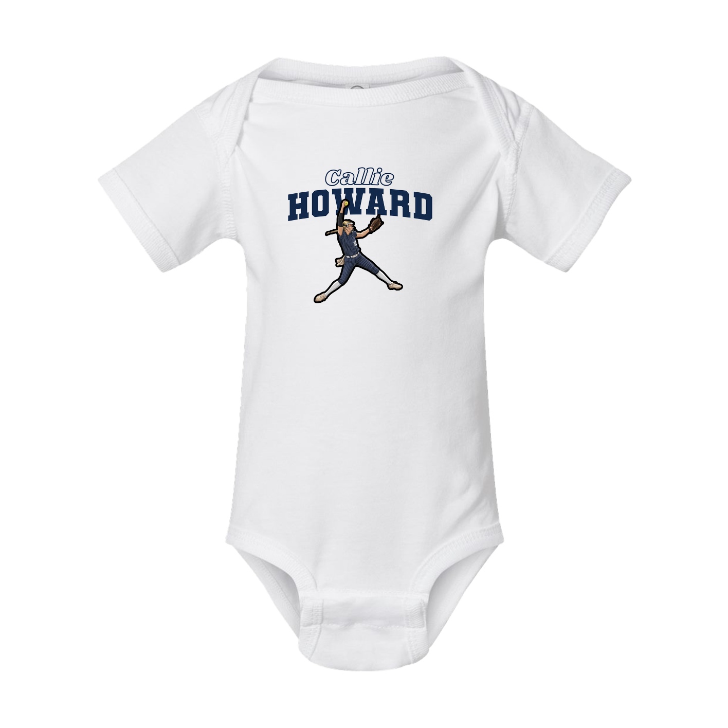 Baby Onesie — Name Arch in White