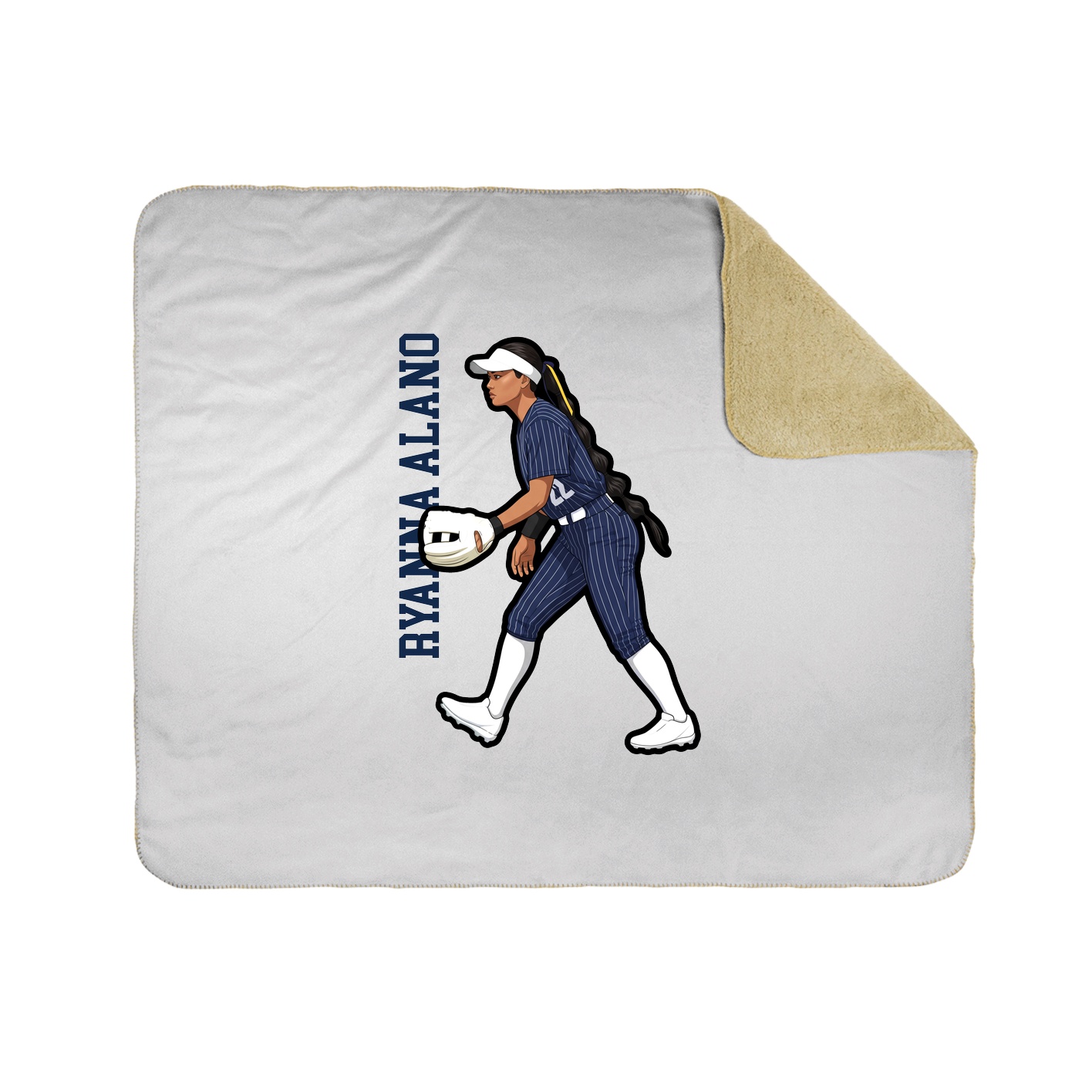 Throw Blanket — Name Vertical in White