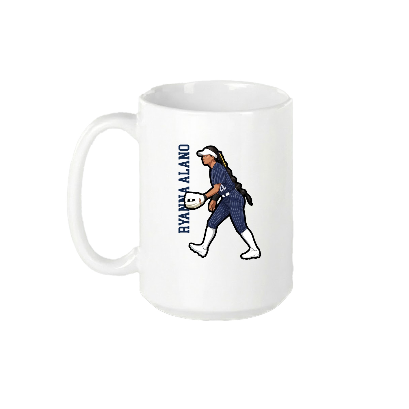 15oz Coffee Mug — Name Vertical in White