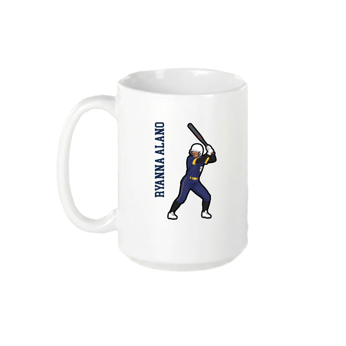 15oz Coffee Mug — Name Vertical in White