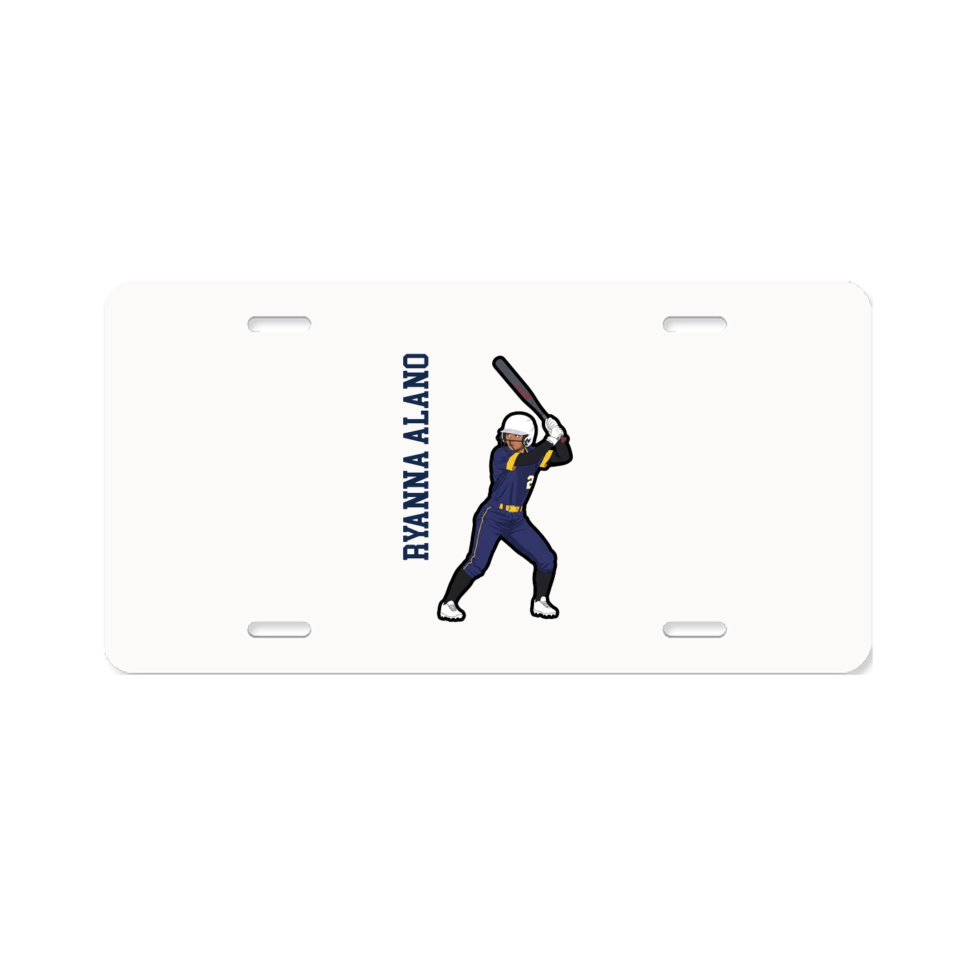 License Plate — Name Vertical in Classic