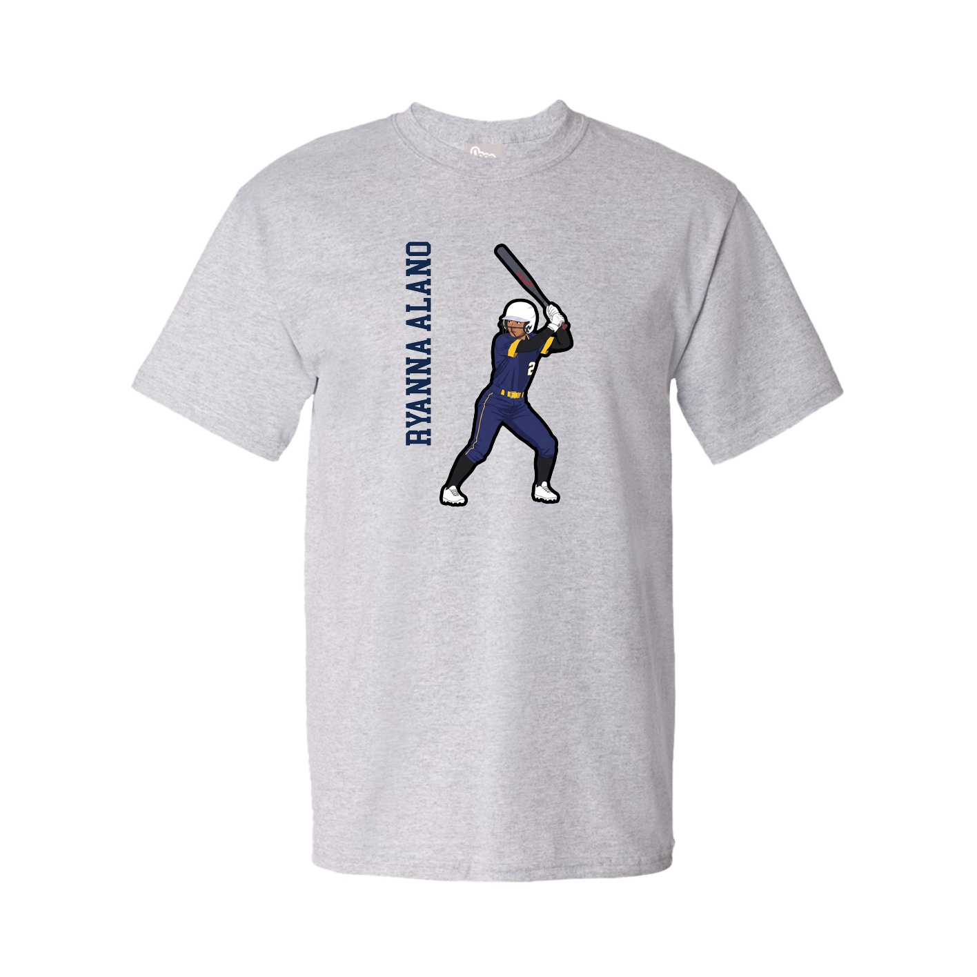Tee — Name Vertical in Grey