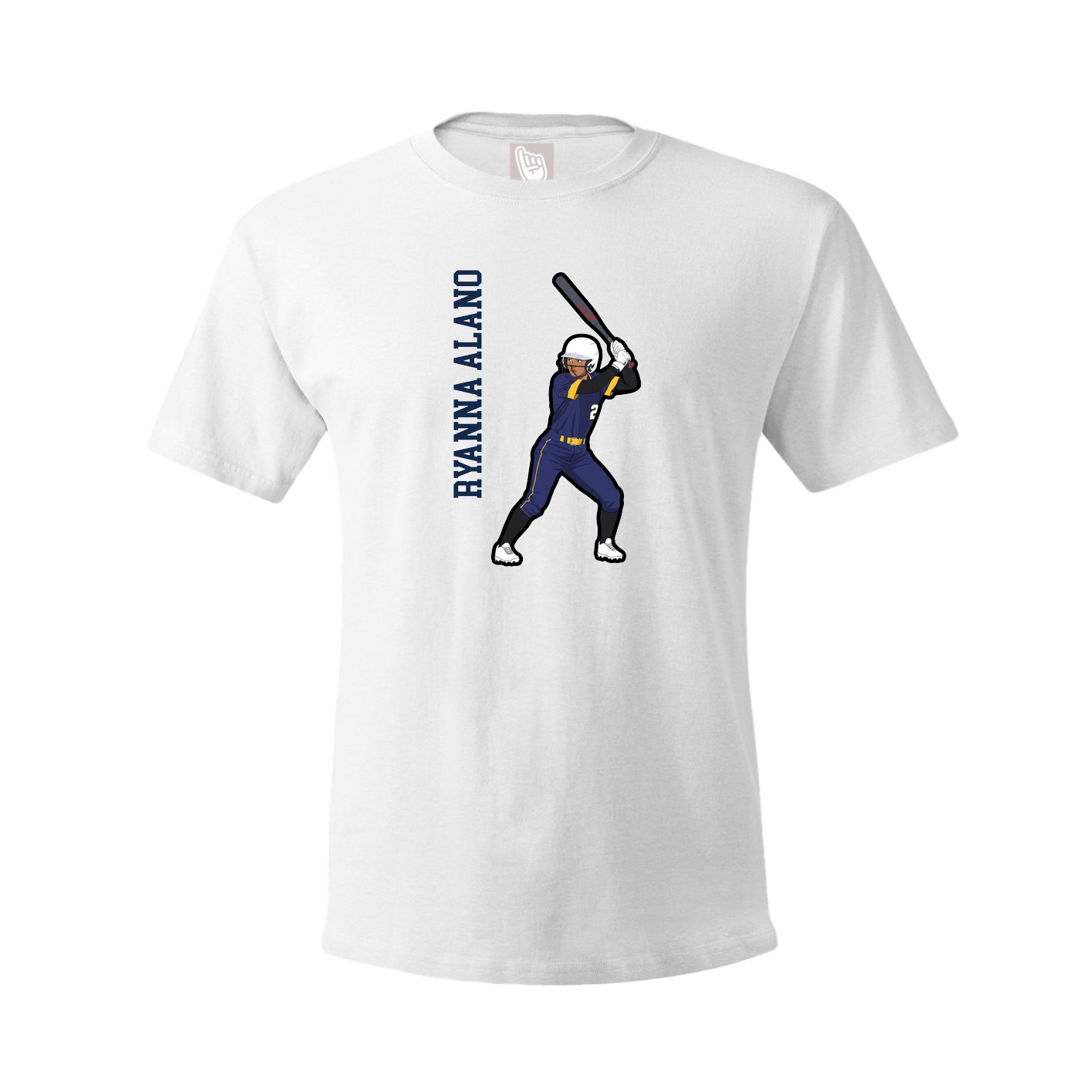 Youth Tee — Name Vertical in White