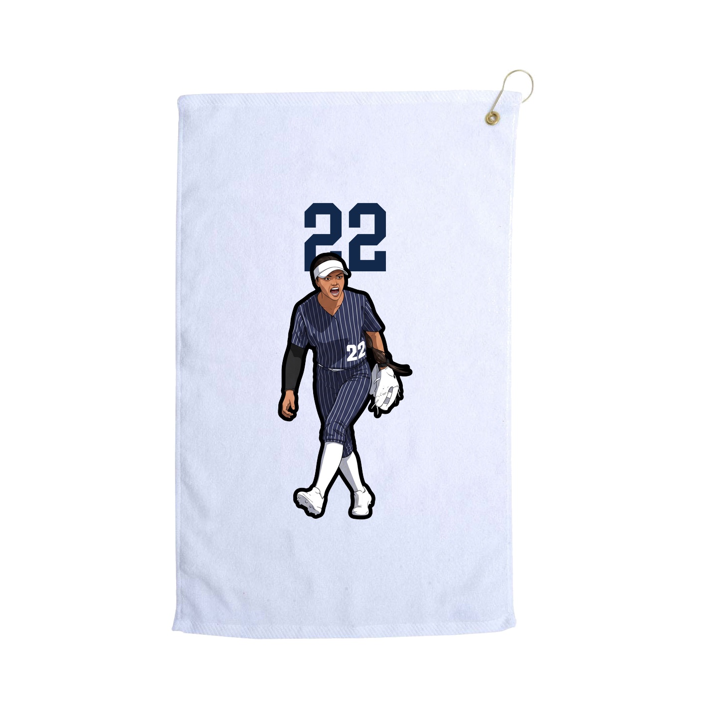 Golf Towel — Number Top in White