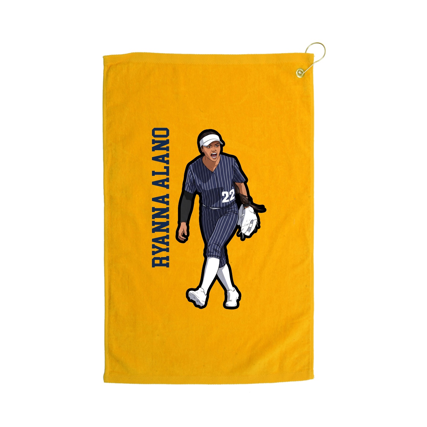 Golf Towel — Name Vertical in Gold