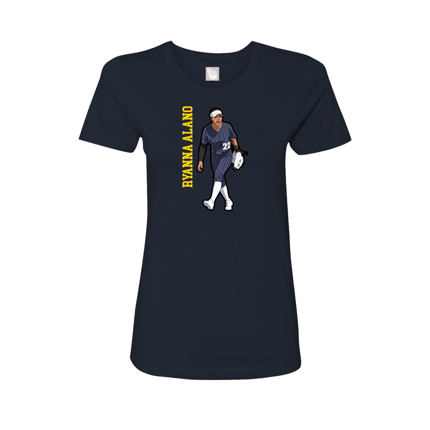 Womens Tee — Name Vertical in Navy