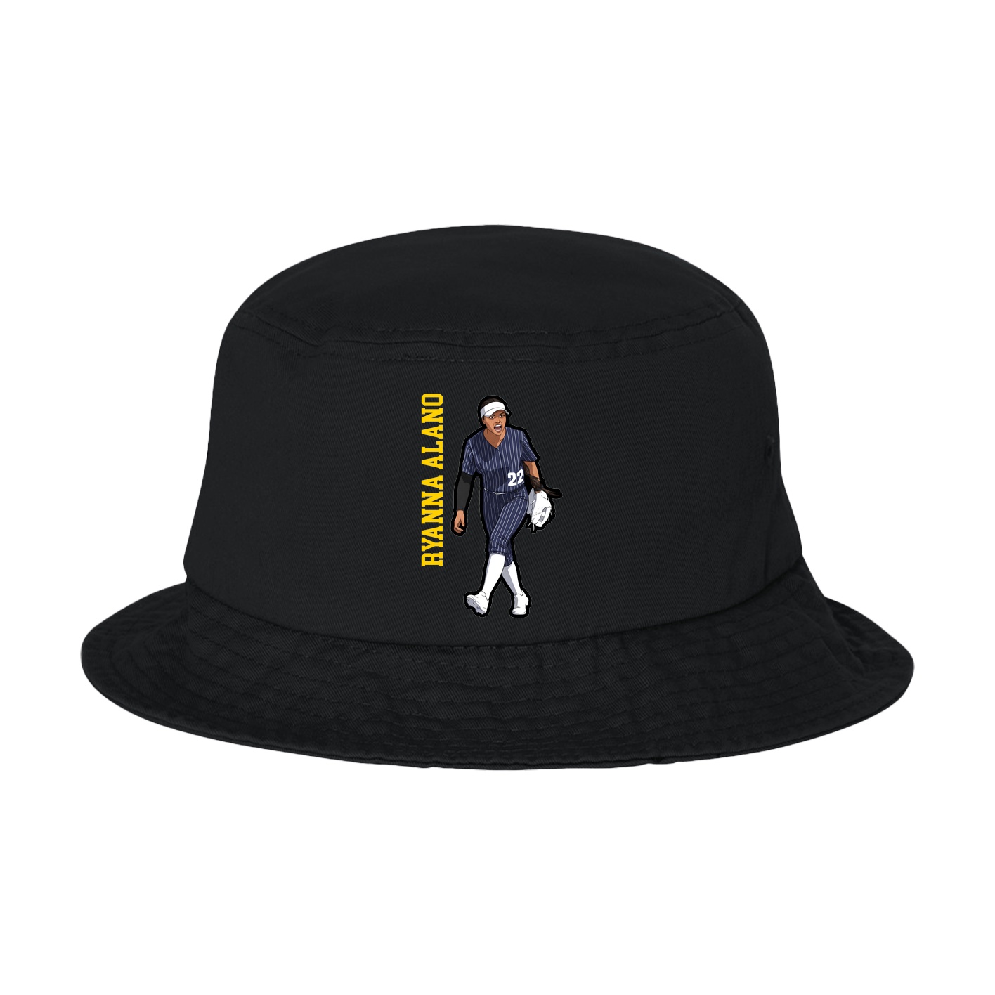 Bucket Cap — Name Vertical in Black