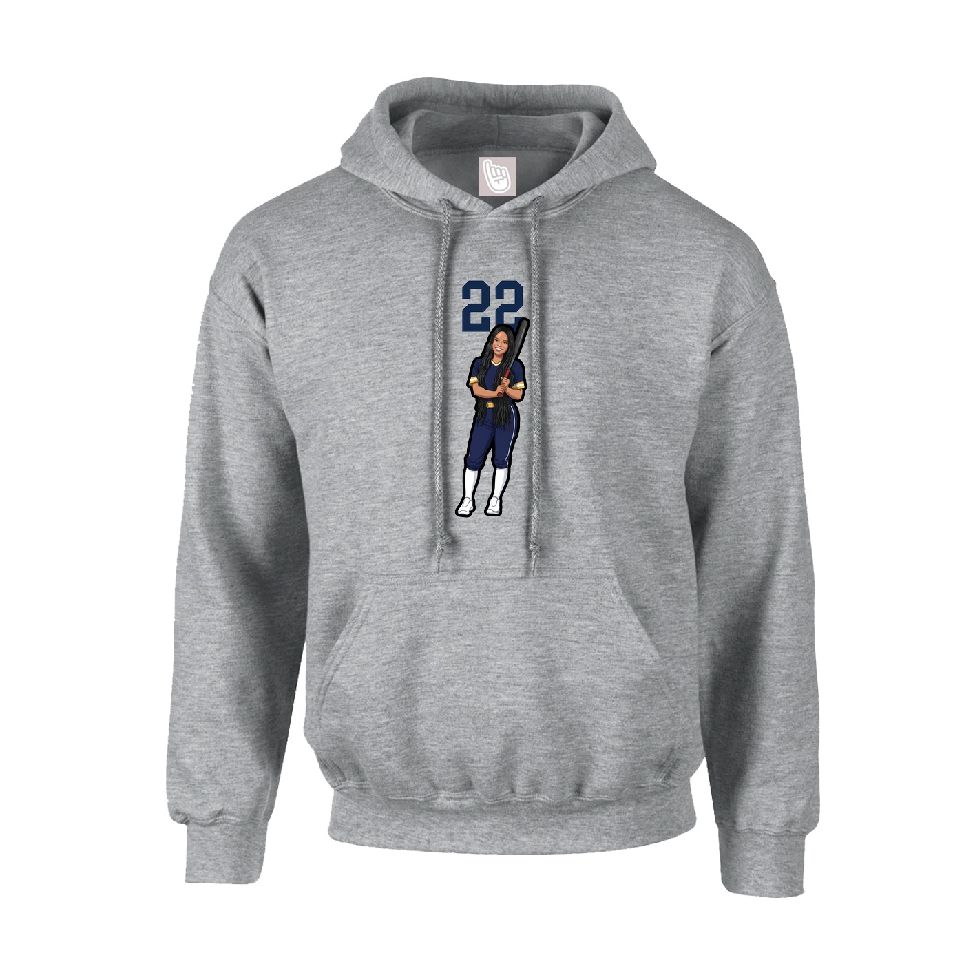 Hoodie — Number Top in Grey