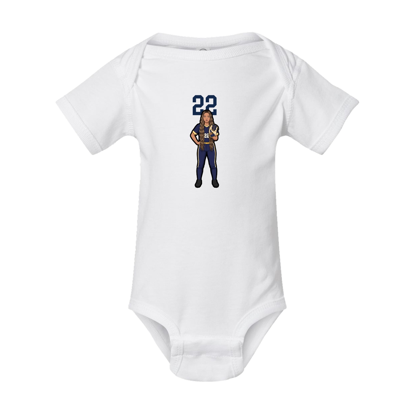 Baby Onesie — Number Top in White