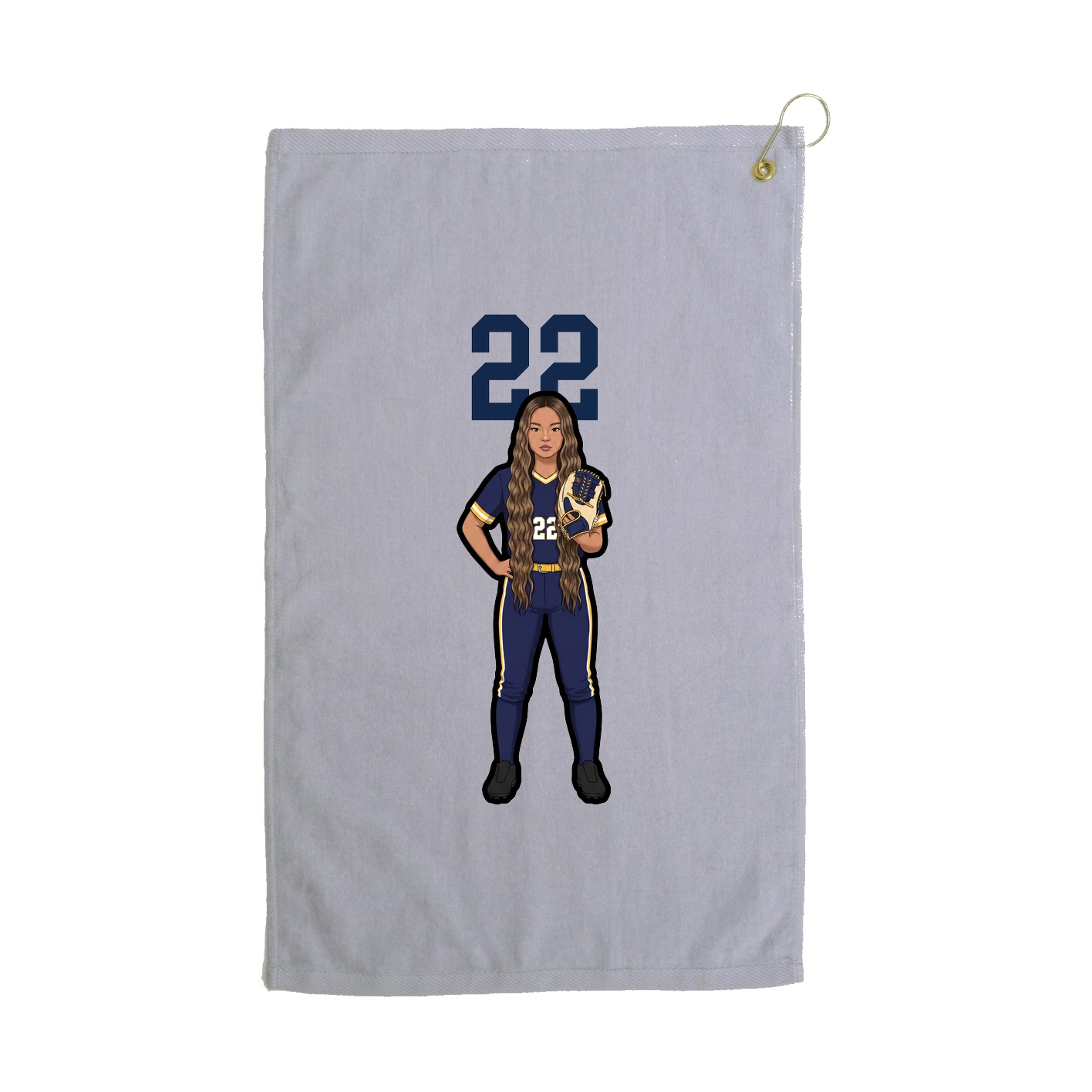 Golf Towel — Number Top in Grey
