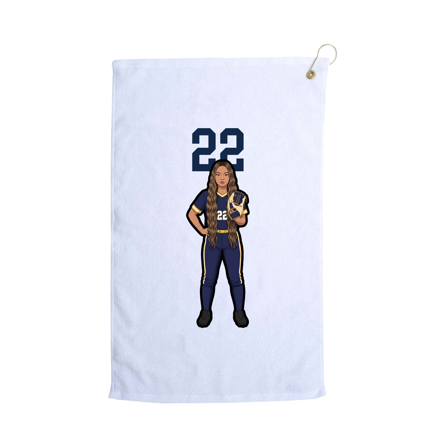 Golf Towel — Number Top in White