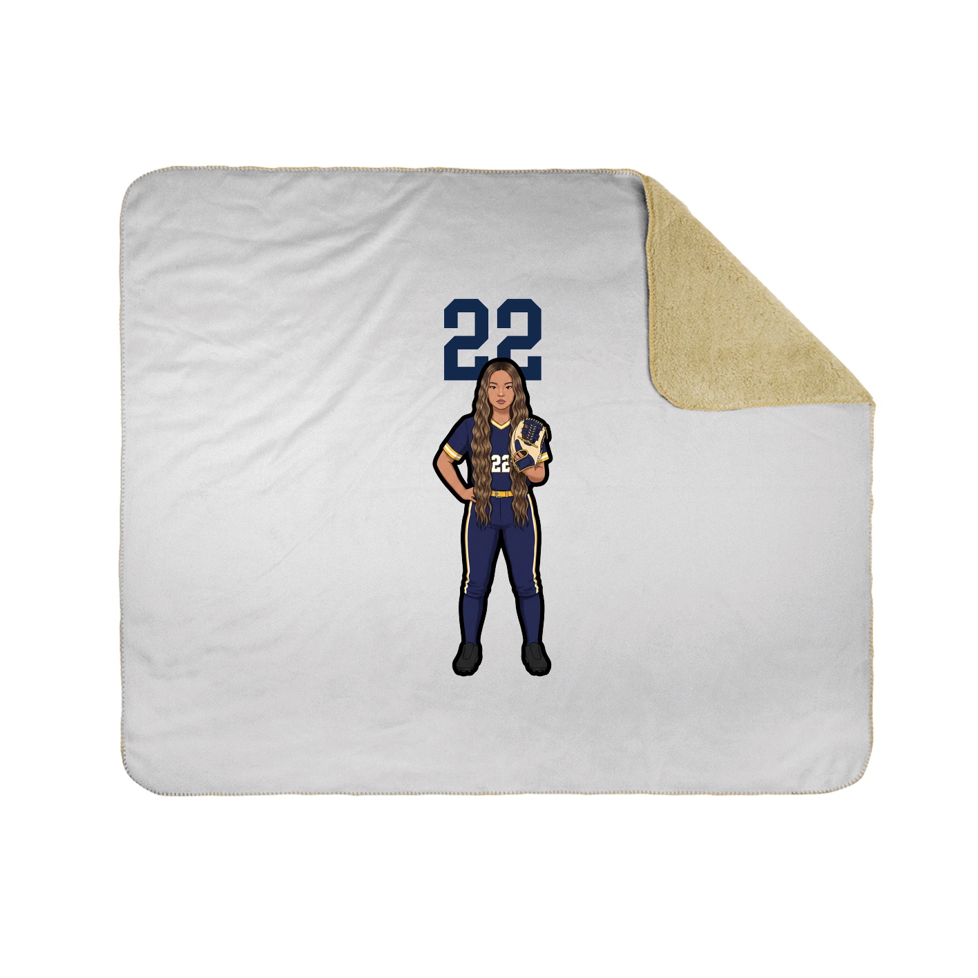 Throw Blanket — Number Top in White