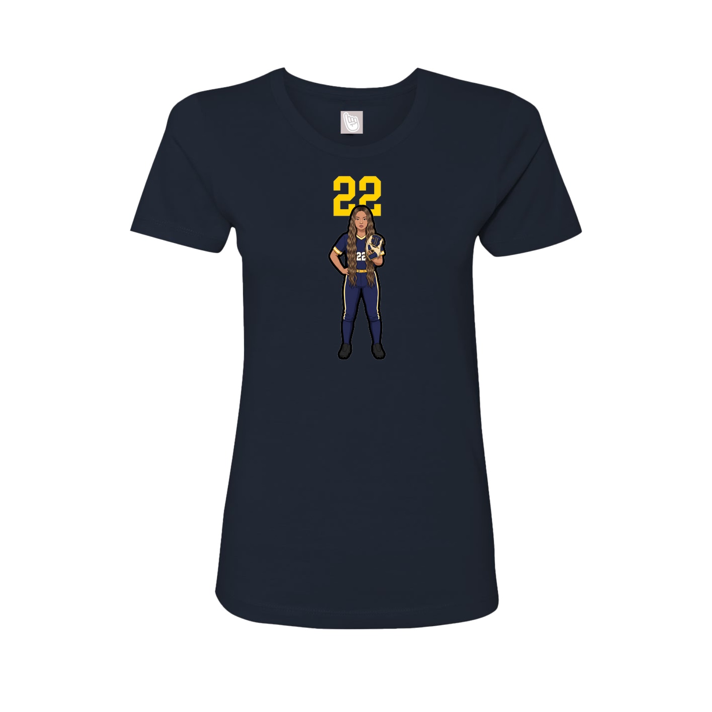 Womens Tee — Number Top in Navy