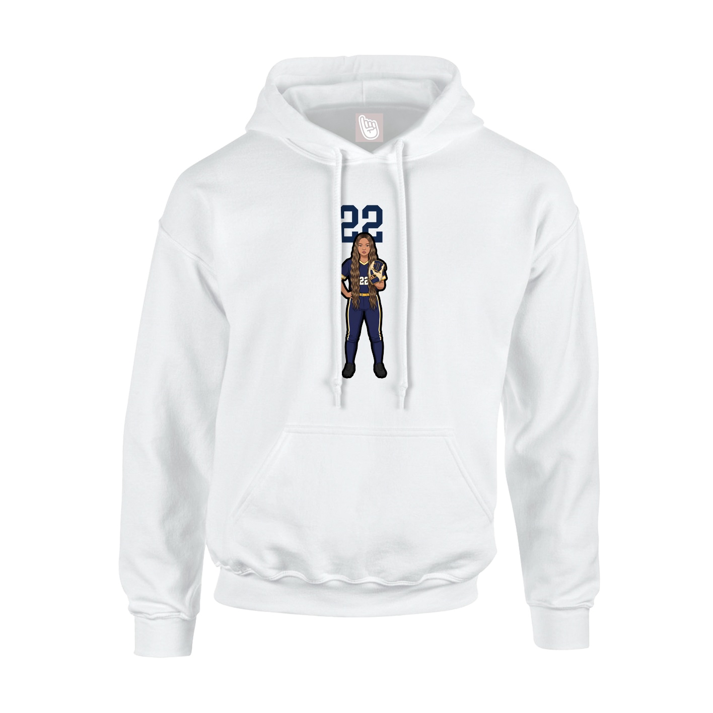 Hoodie — Number Top in White