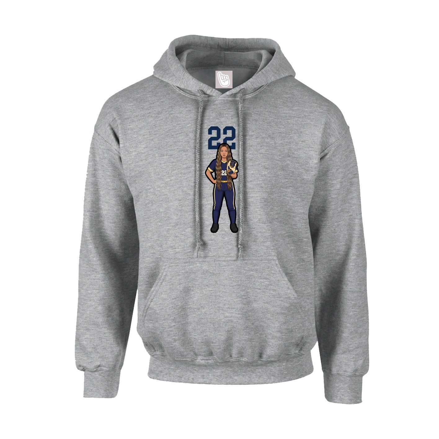 Youth Hoodie — Number Top in Grey