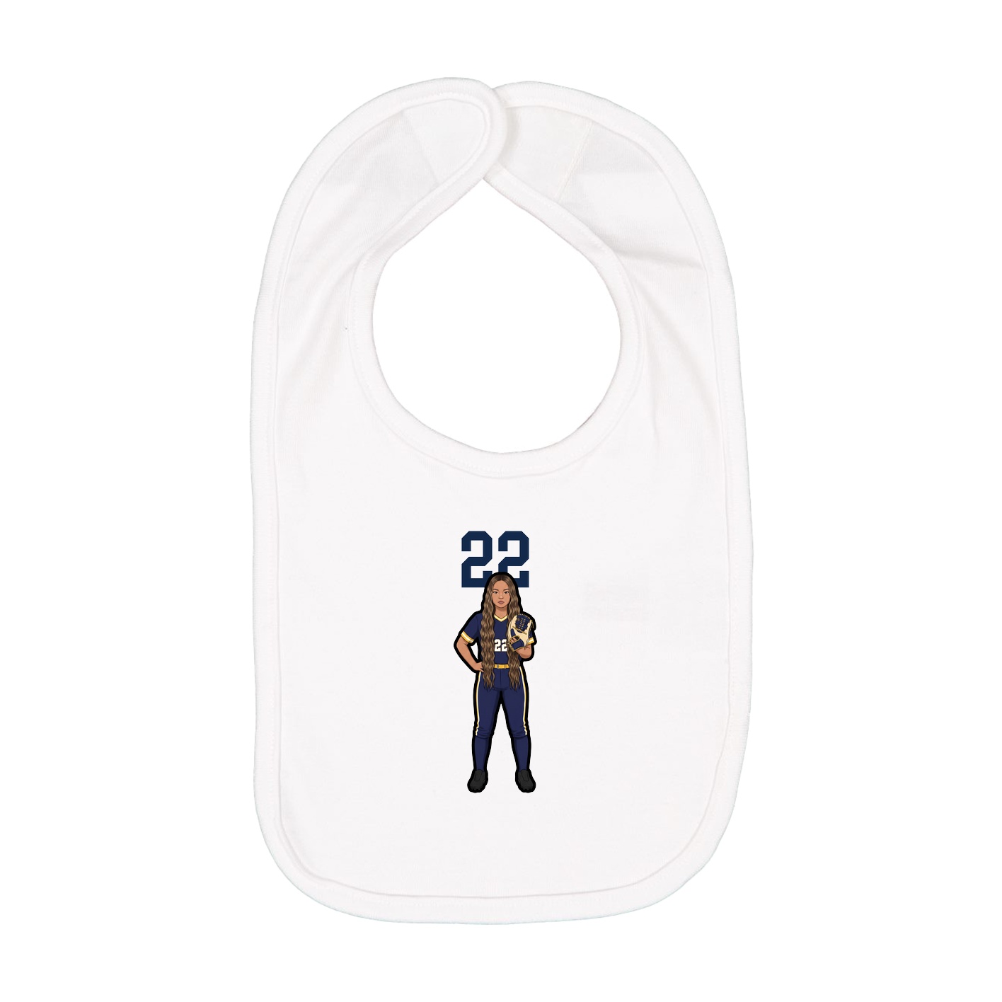 Infant Bib — Number Top in White