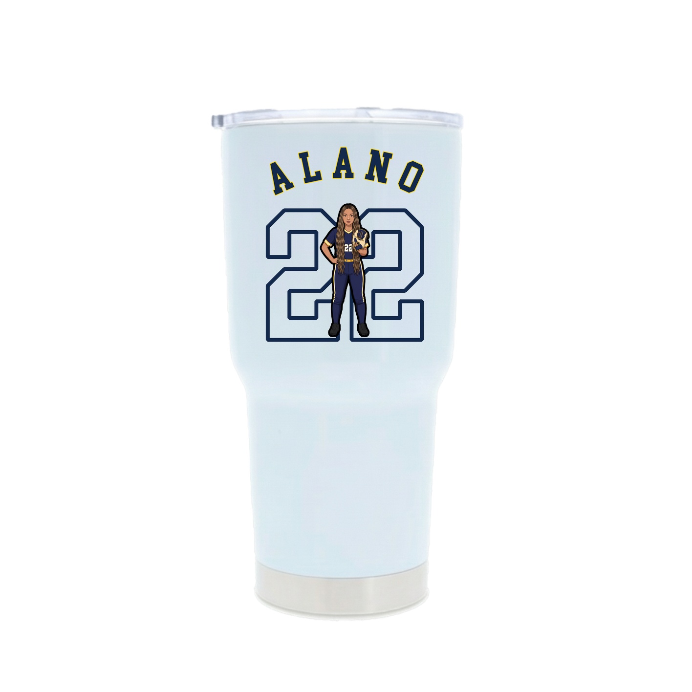 30oz Stainless Steel Tumbler — Shirsey Arch in White