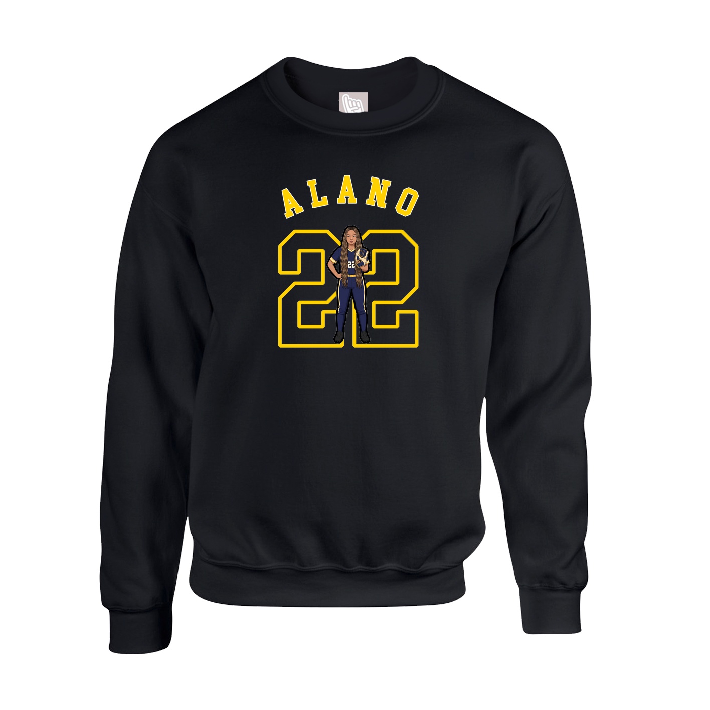 Fleece Crew — Shirsey Arch in Black