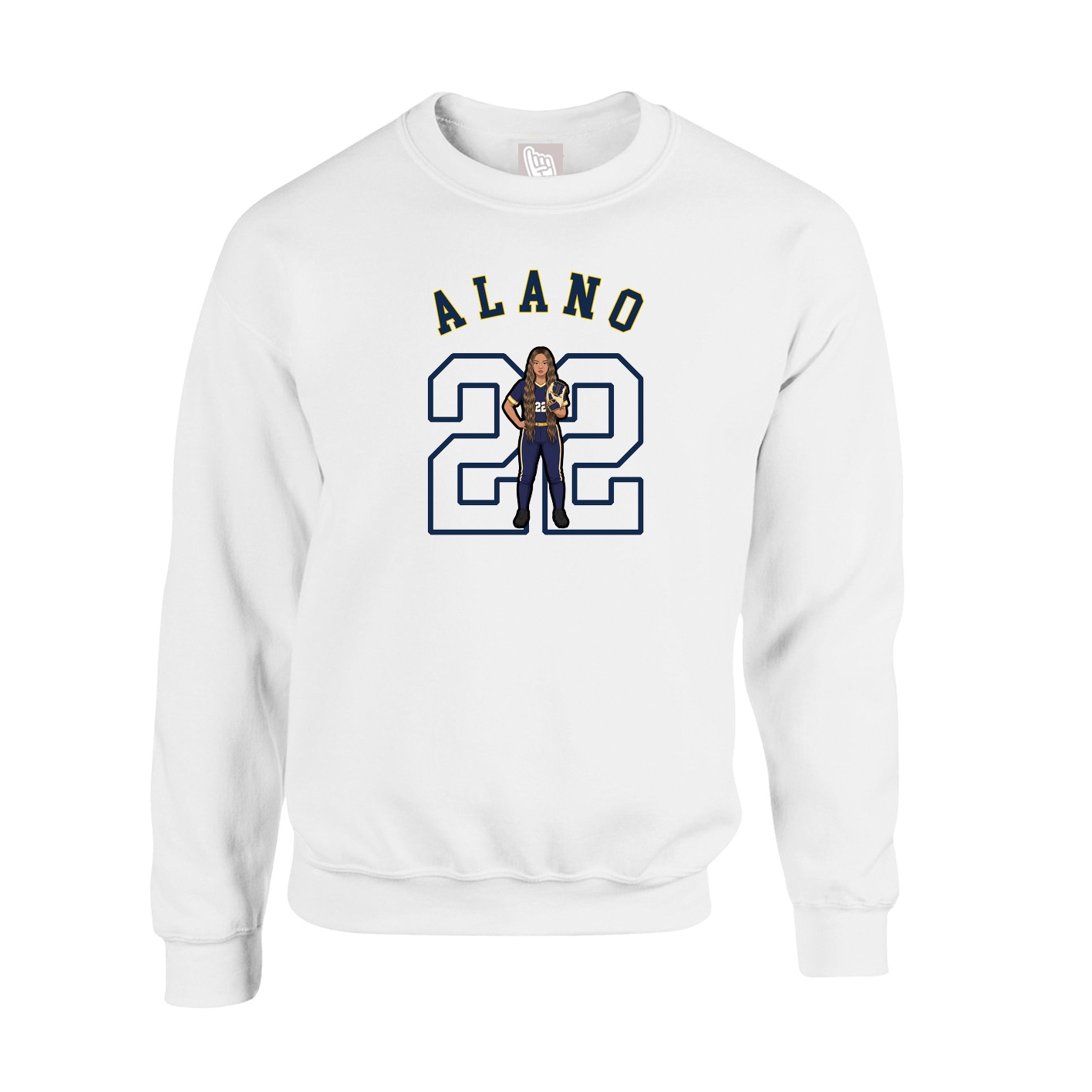 Fleece Crew — Shirsey Arch in White