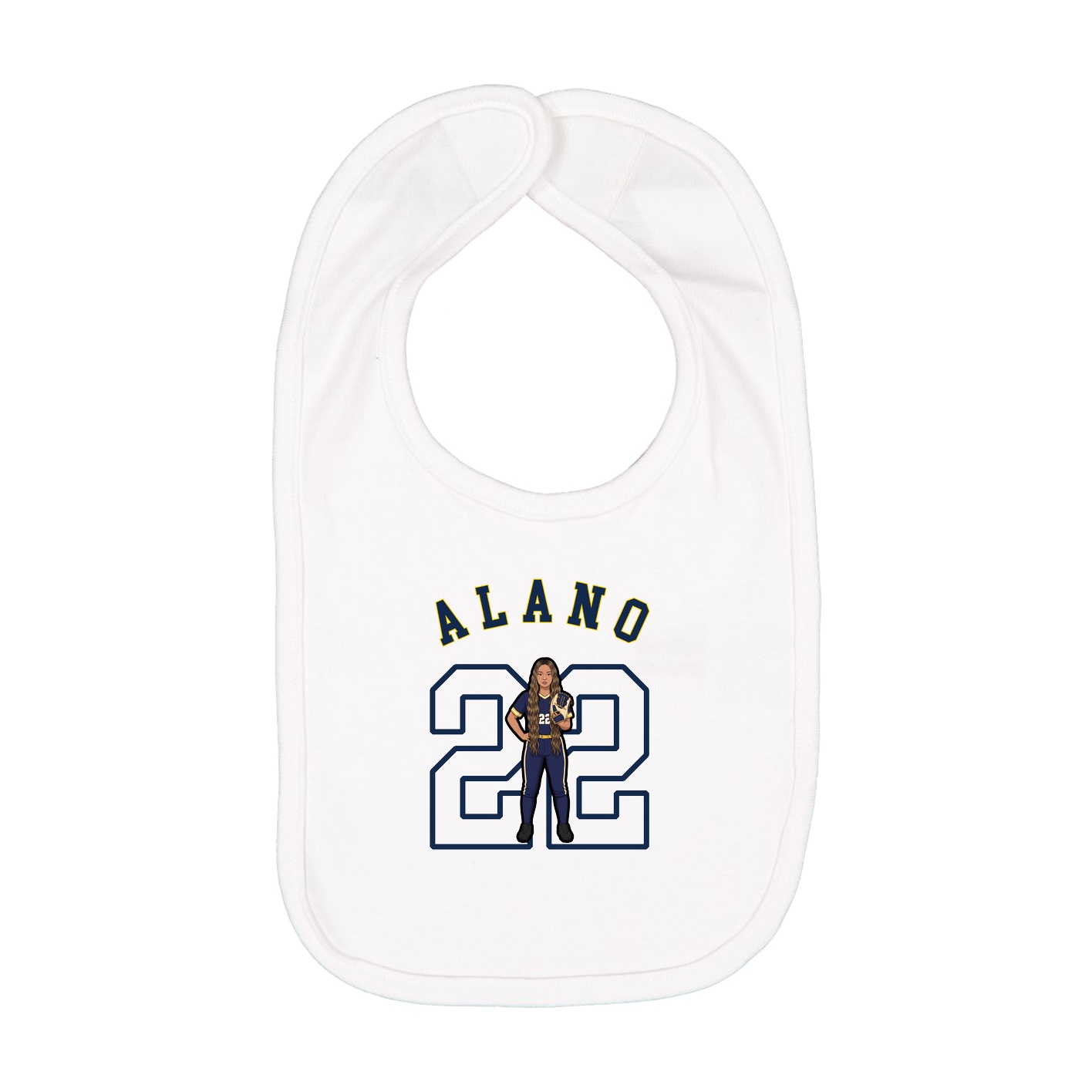 Infant Bib — Shirsey Arch in White