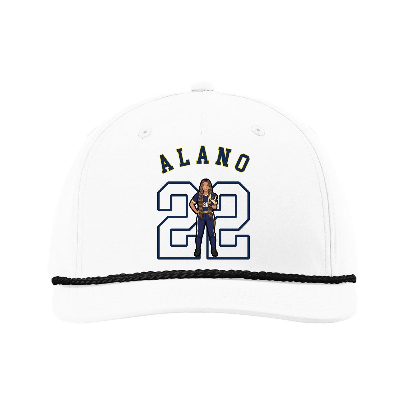 Five-Panel Classic Rope Cap — Shirsey Arch in White
