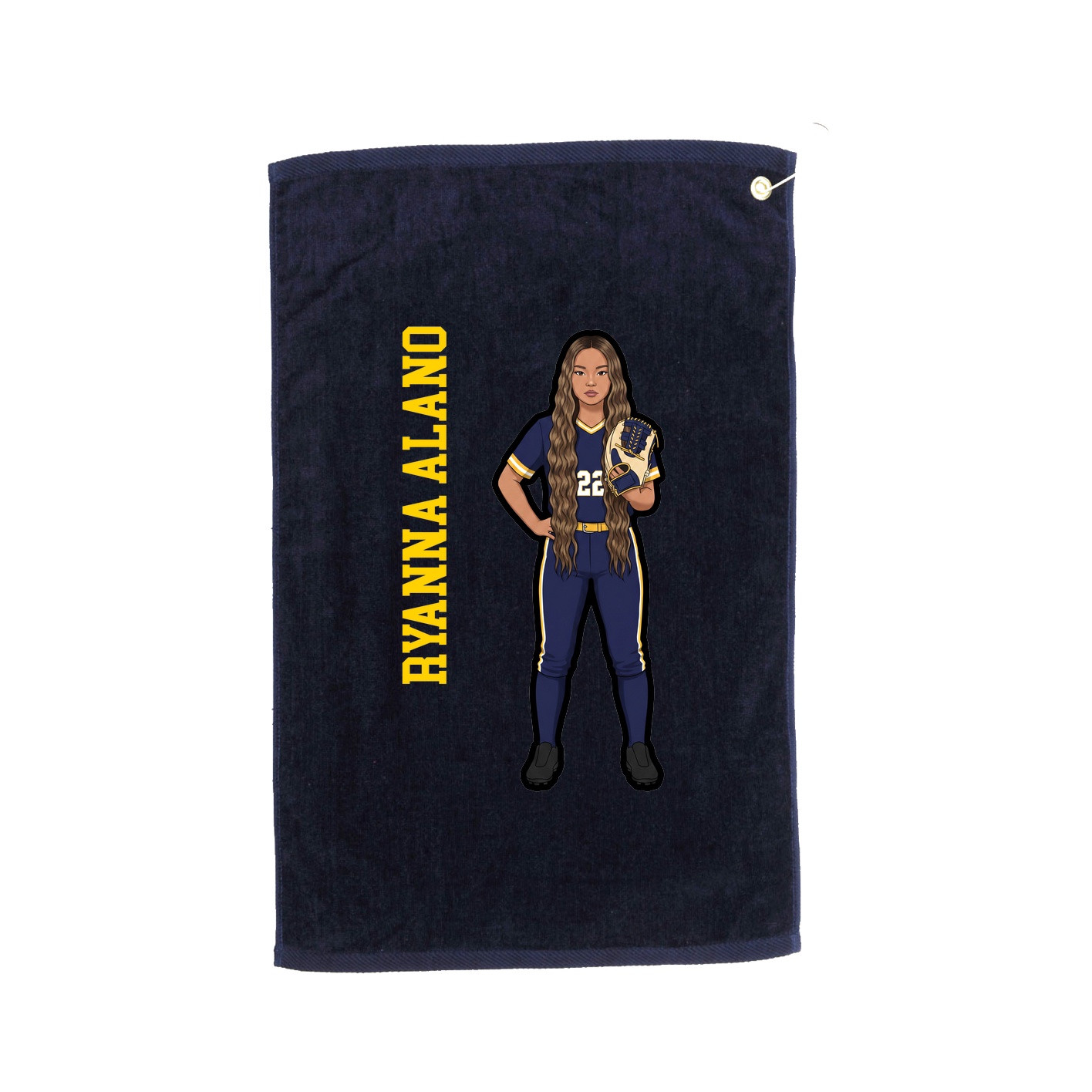 Golf Towel — Name Vertical in Navy