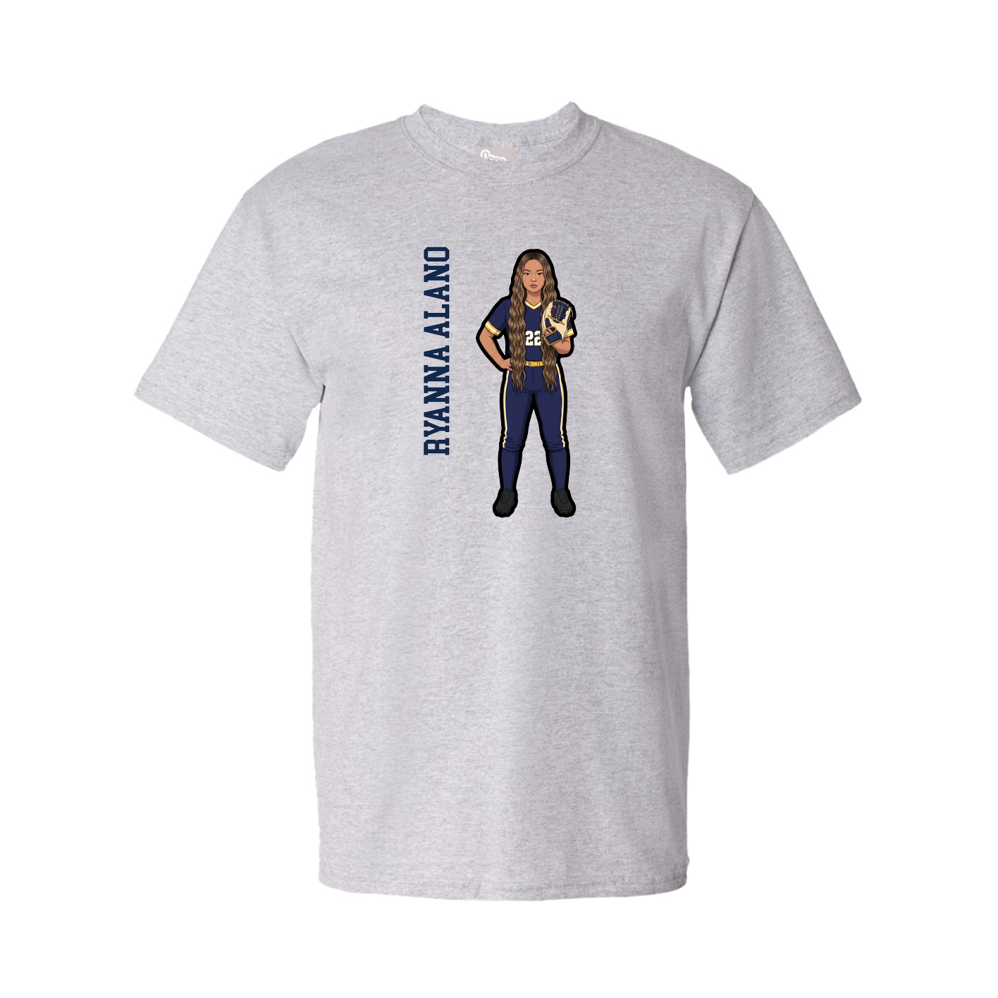 Tee — Name Vertical in Grey