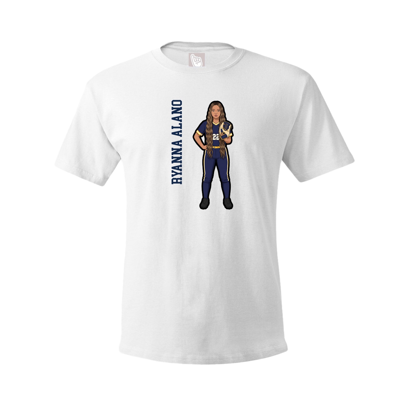 Tee — Name Vertical in White