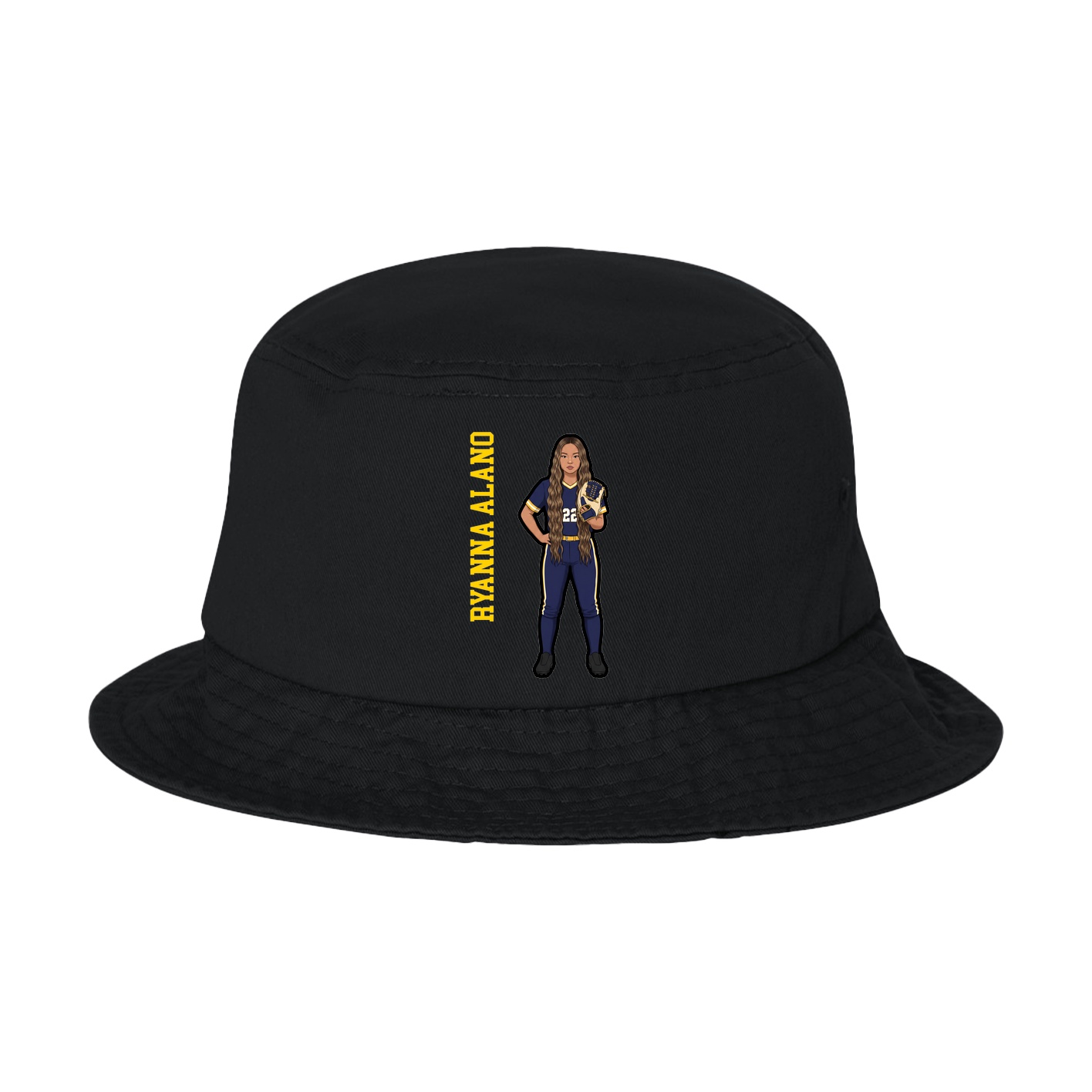 Bucket Cap — Name Vertical in Black