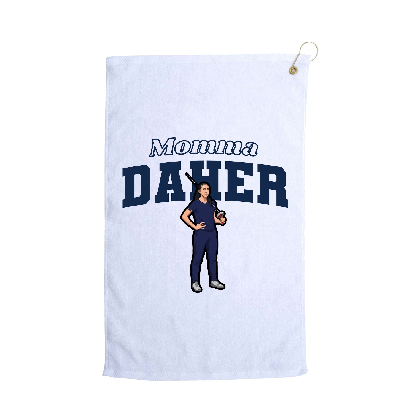 Golf Towel — Mothers Day Block in White