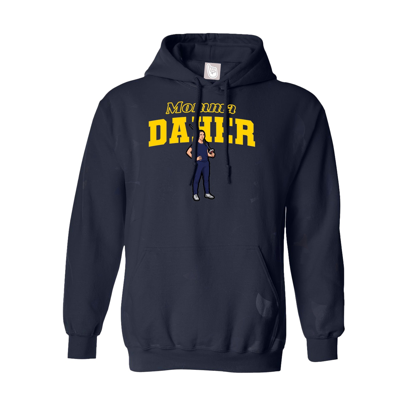 Youth Hoodie — Mothers Day Block in Navy