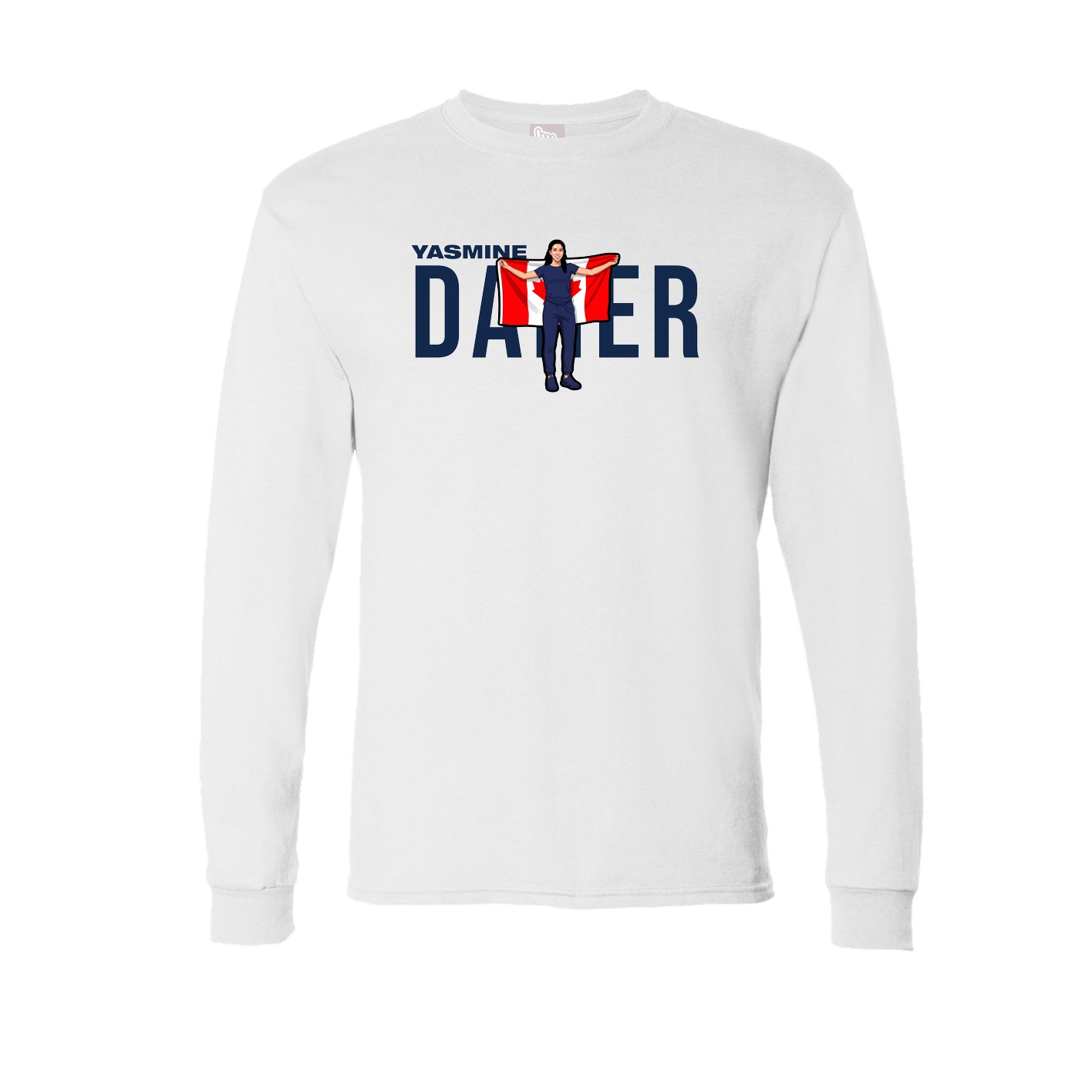 Long Sleeve Tee — Player Name in White