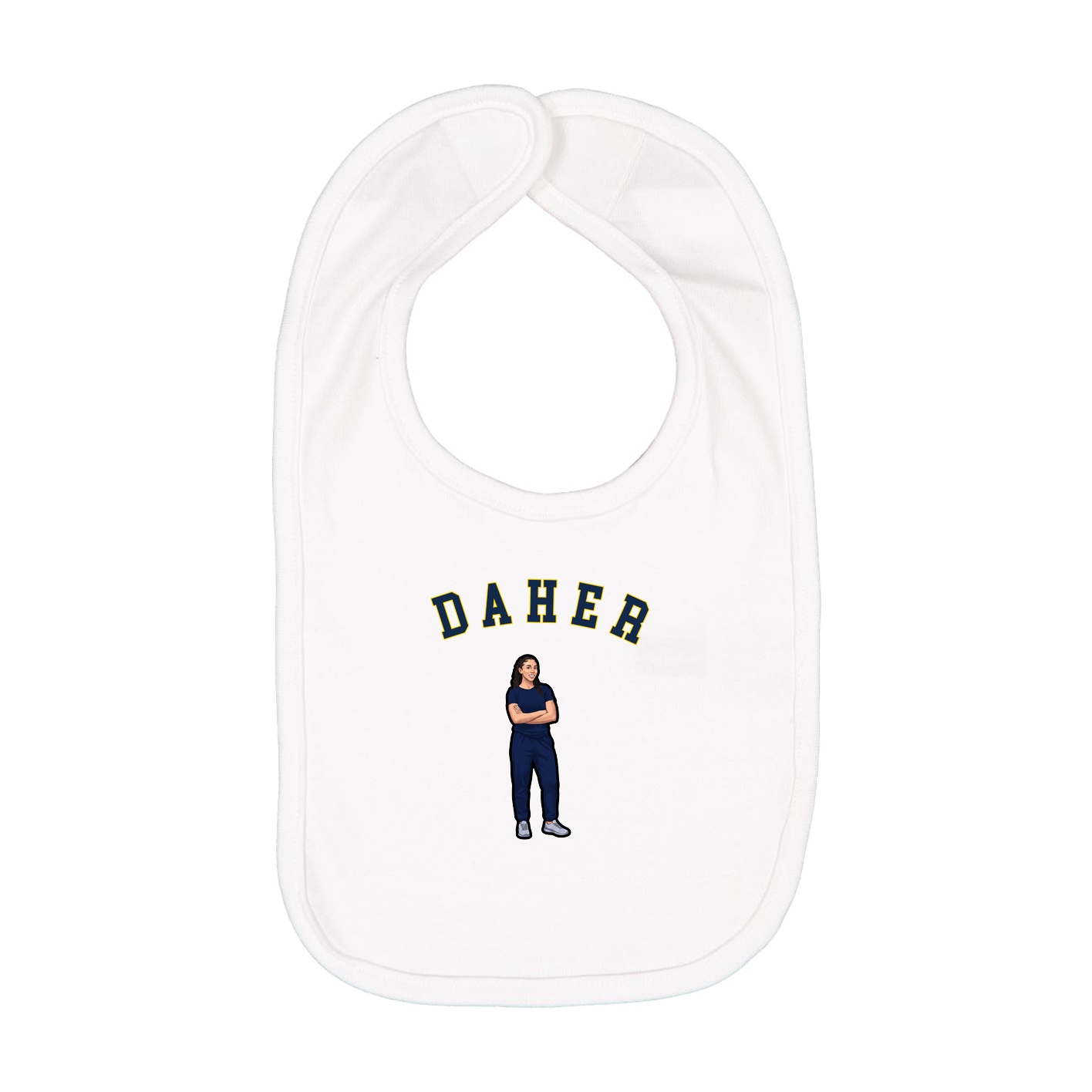 Infant Bib — Shirsey Arch in White