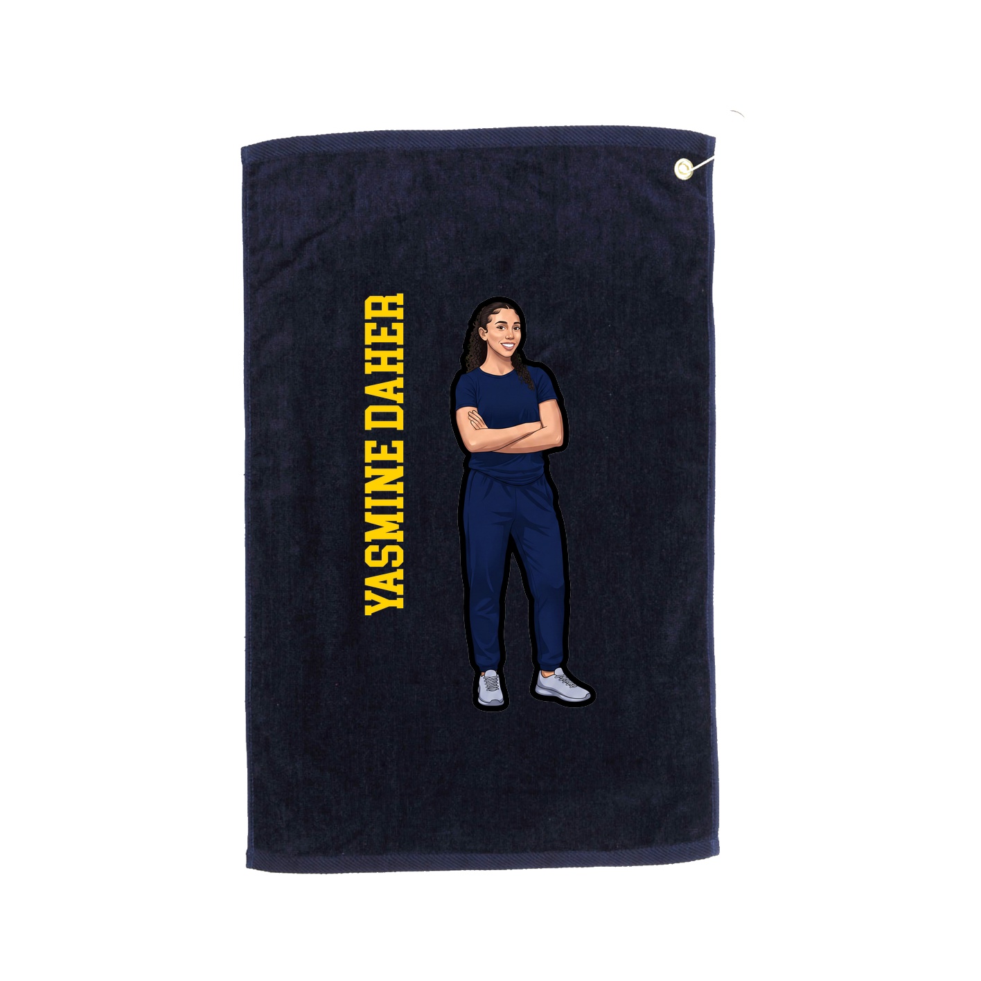 Golf Towel — Name Vertical in Navy