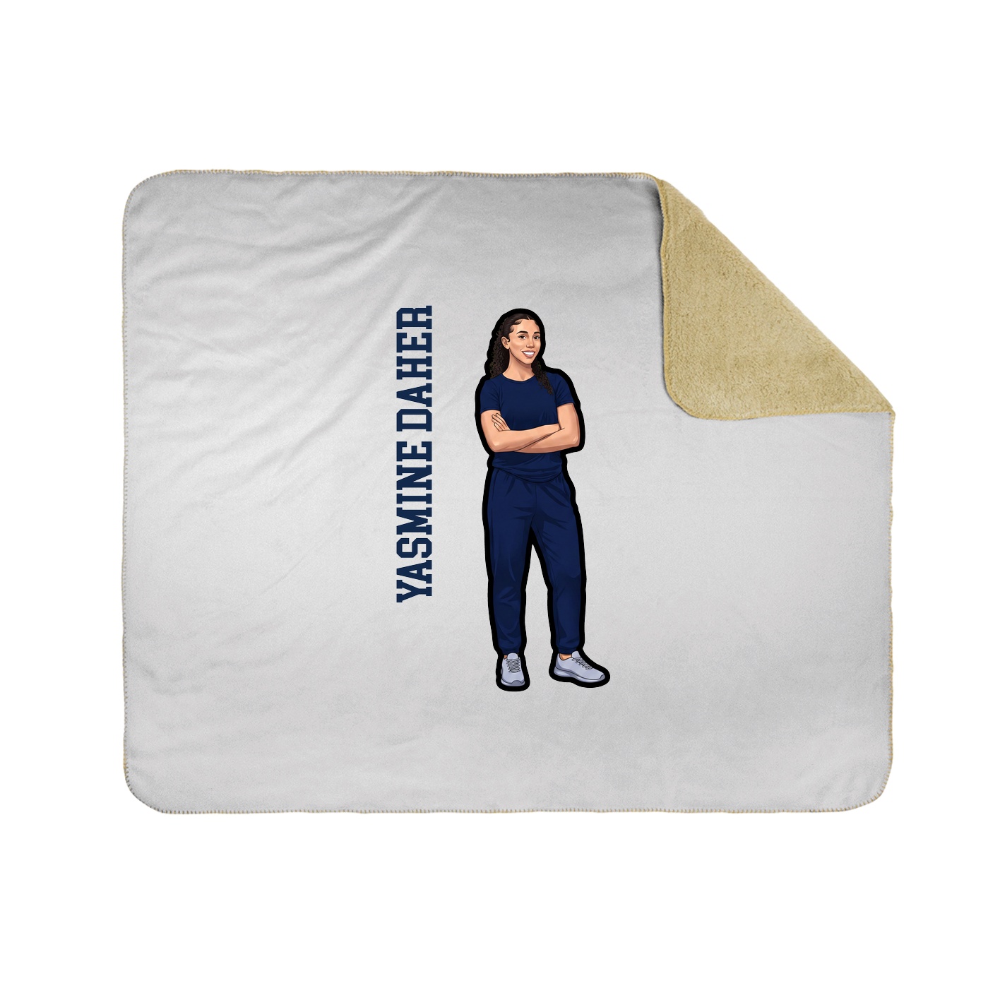 Throw Blanket — Name Vertical in White