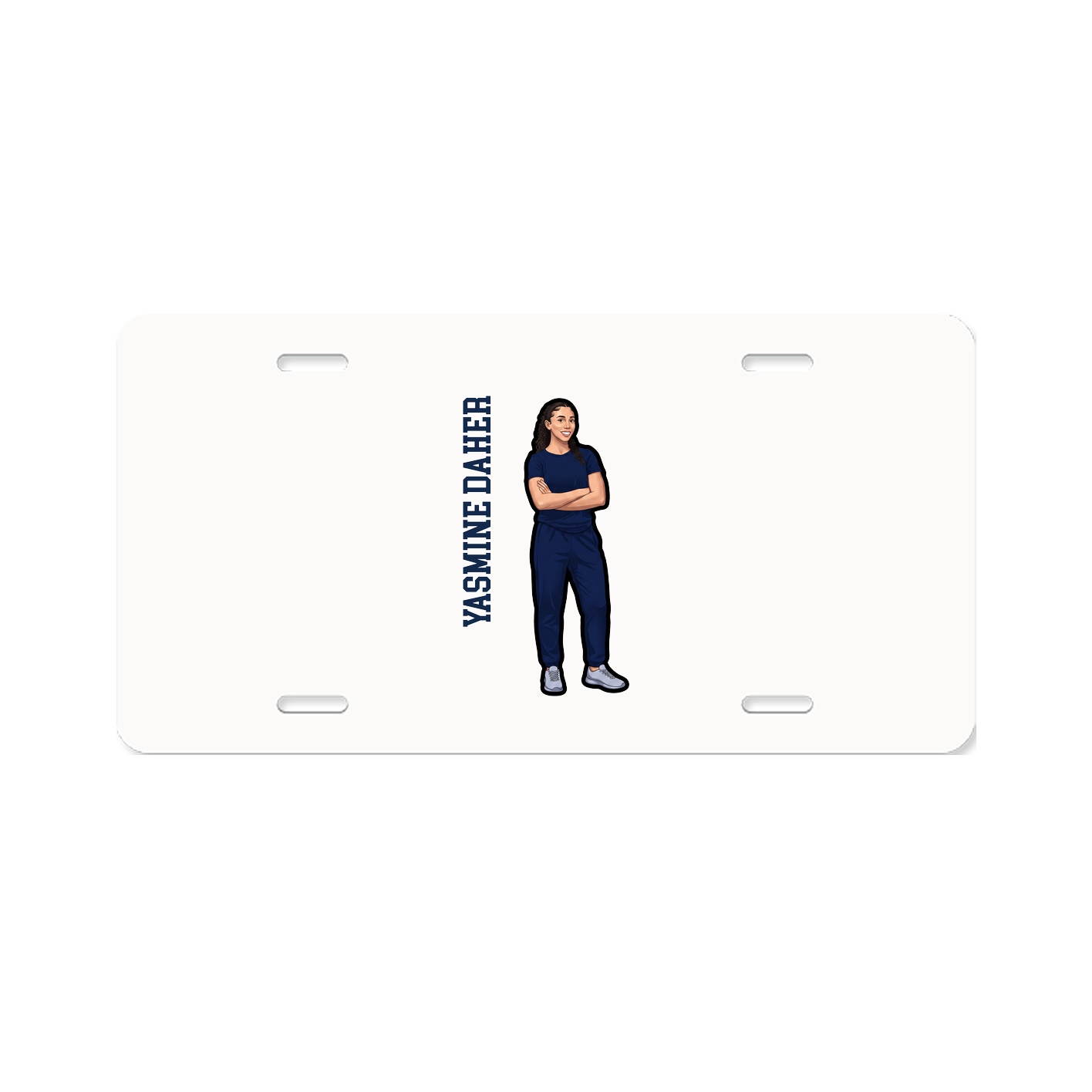 License Plate — Name Vertical in Classic