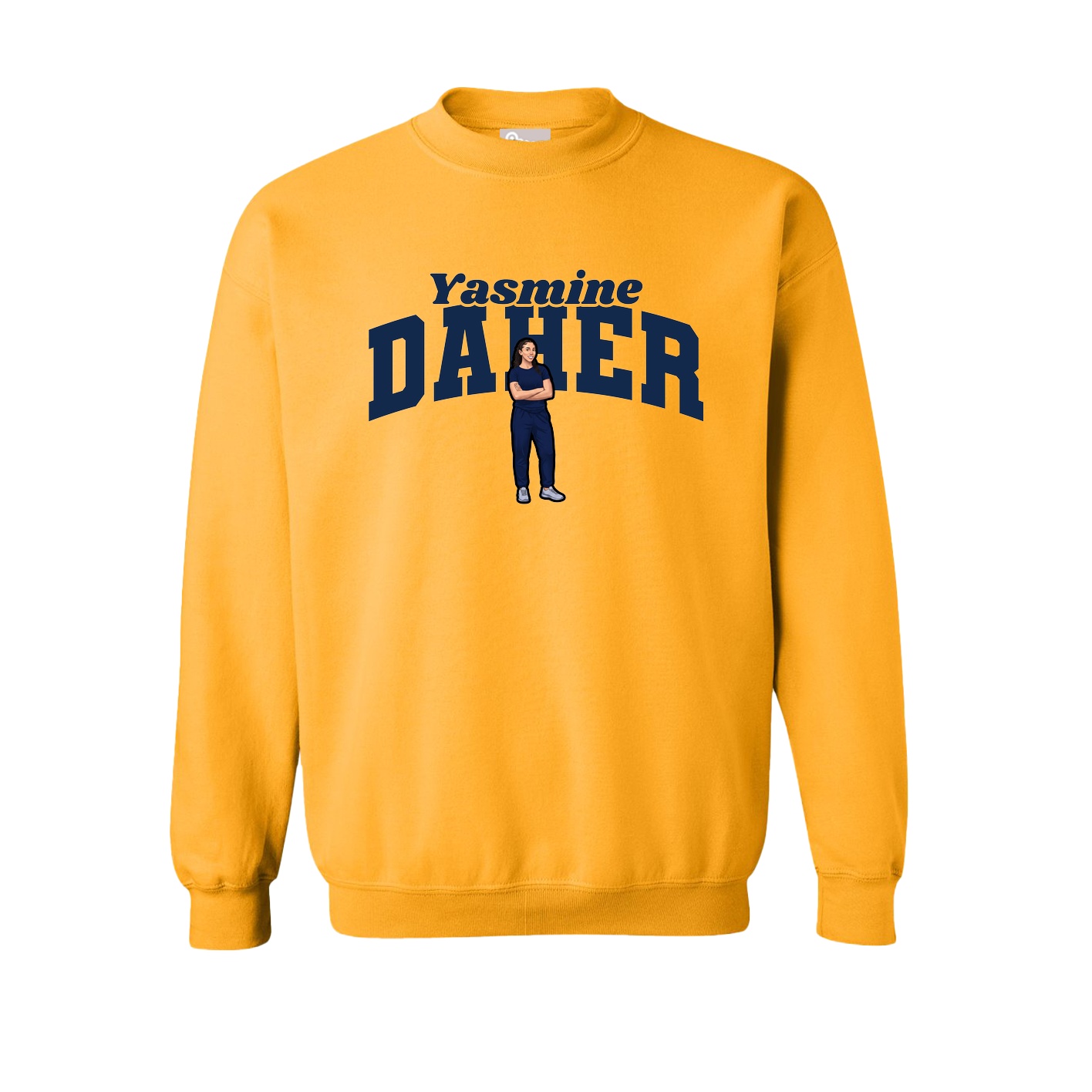 Fleece Crew — Signature Arch in Gold