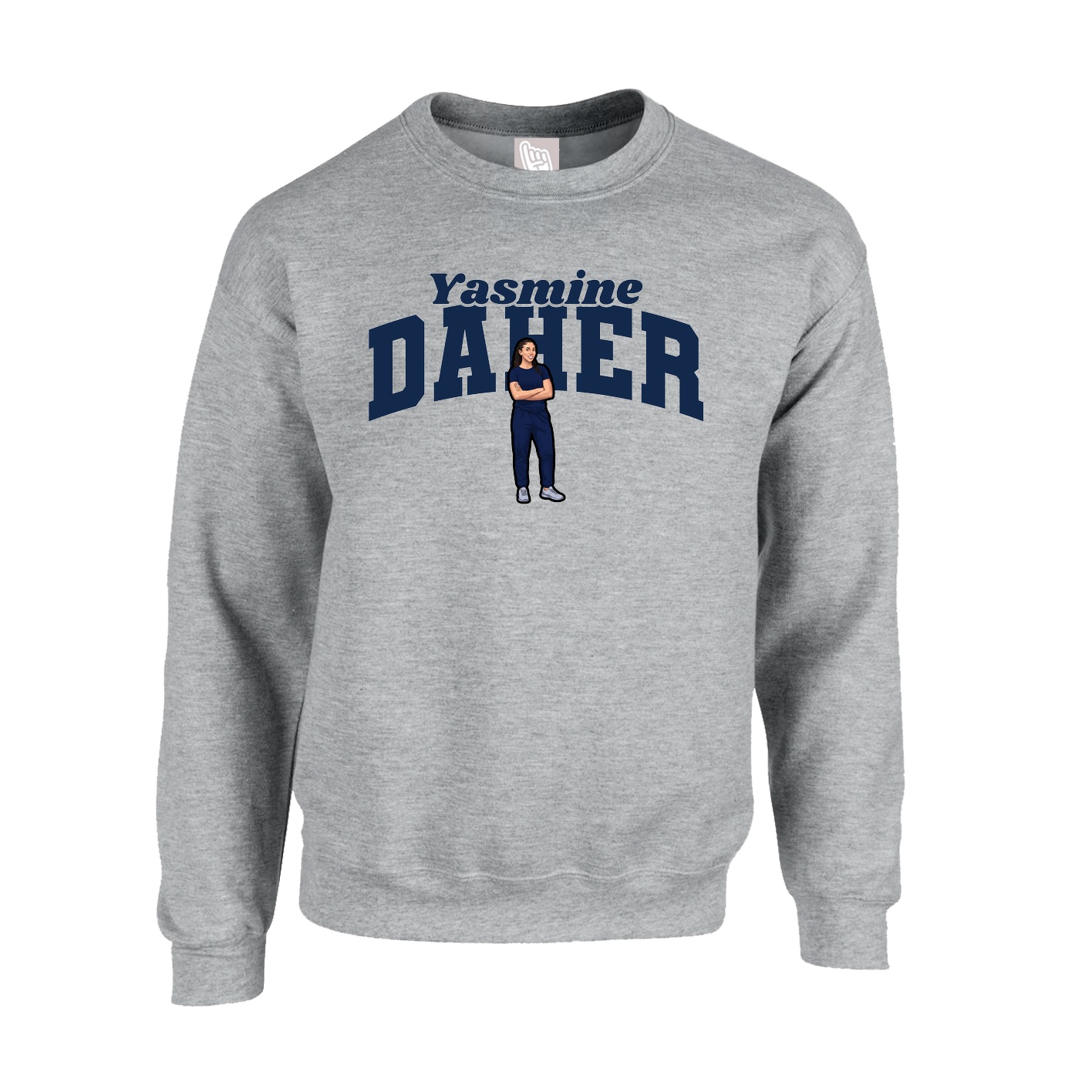 Fleece Crew — Signature Arch in Grey