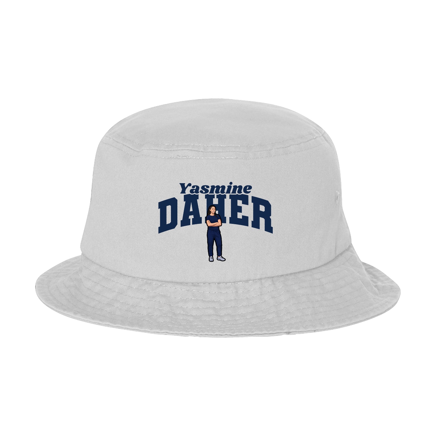 Bucket Cap — Signature Arch in White