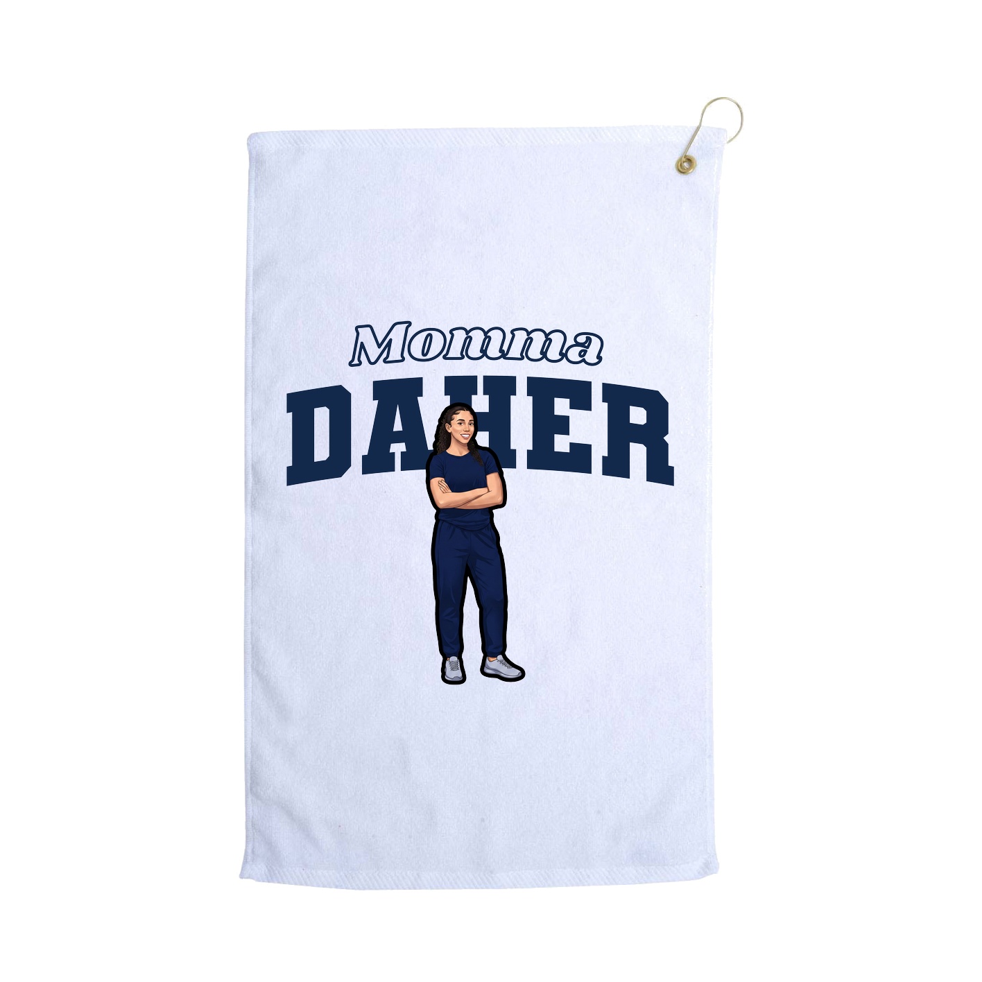 Golf Towel — Mothers Day Block in White