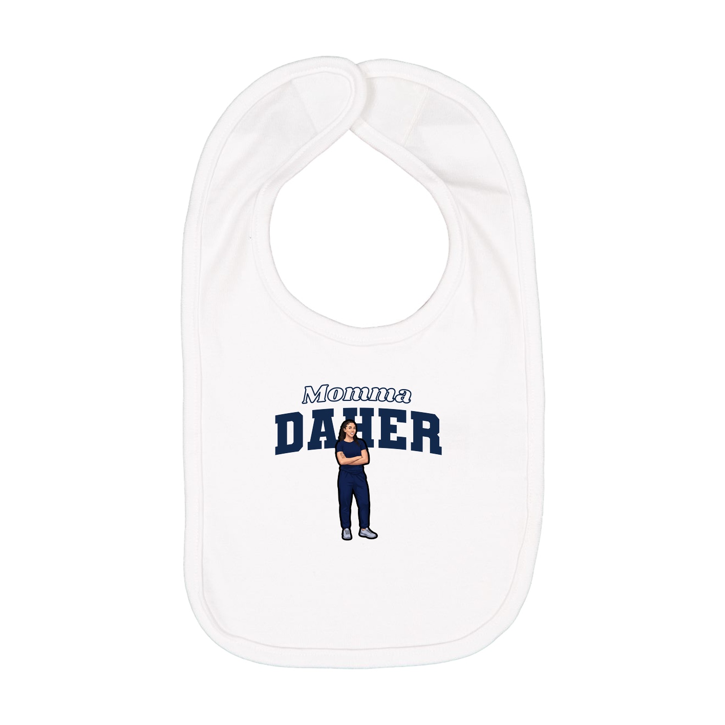 Infant Bib — Mothers Day Block in White