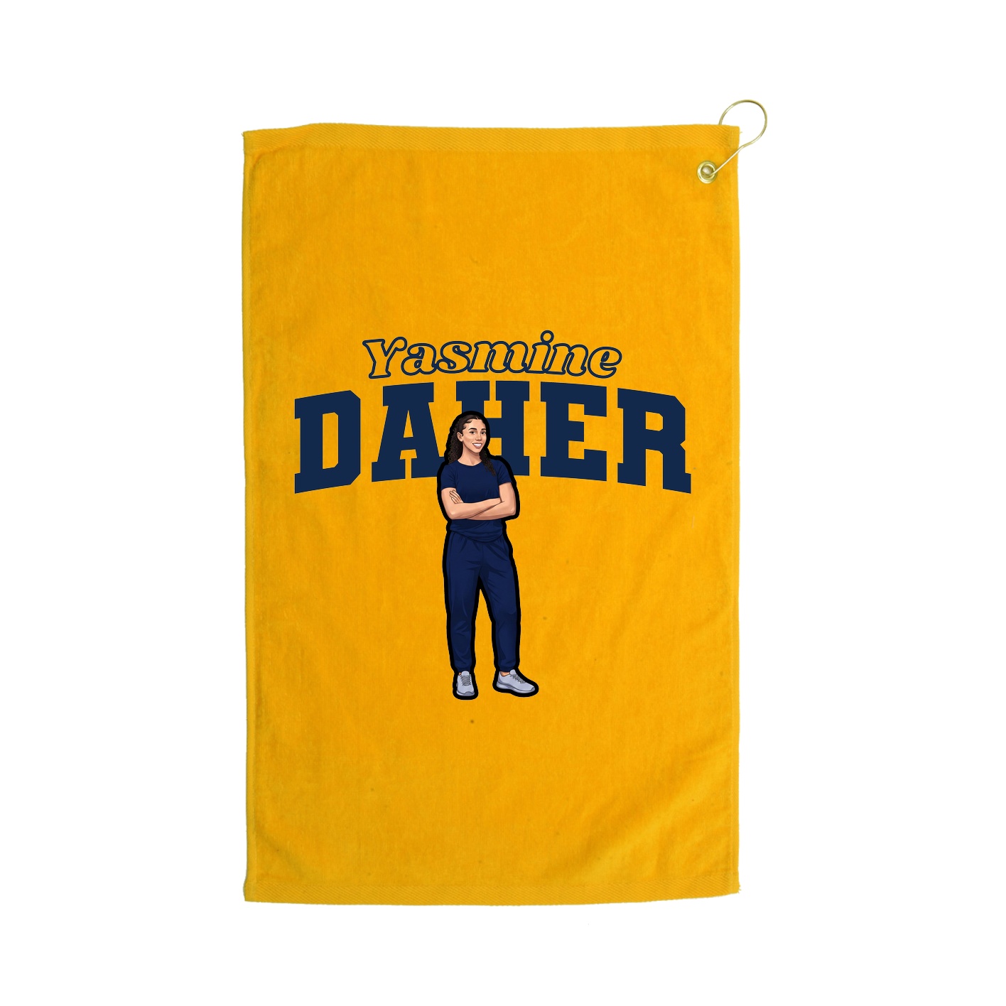 Golf Towel — Name Arch in Gold