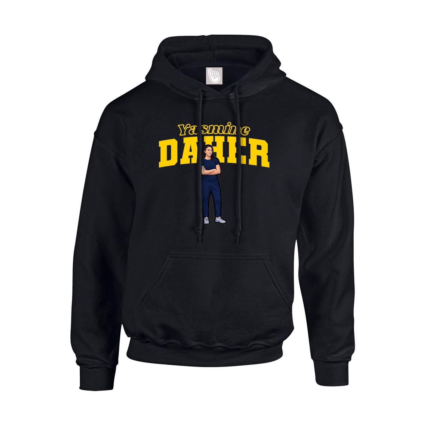 Youth Hoodie — Name Arch in Black