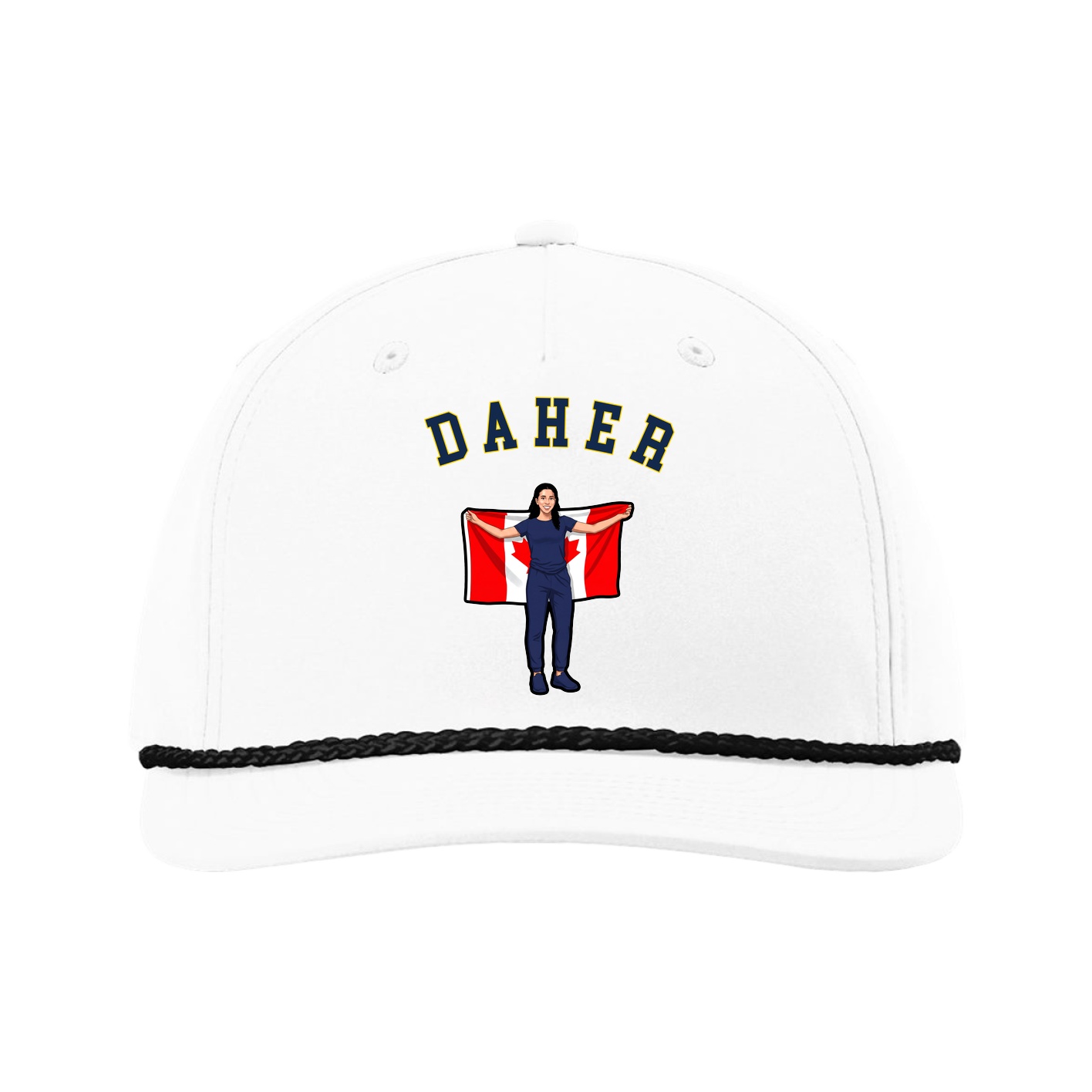 Five-Panel Classic Rope Cap — Shirsey Arch in White