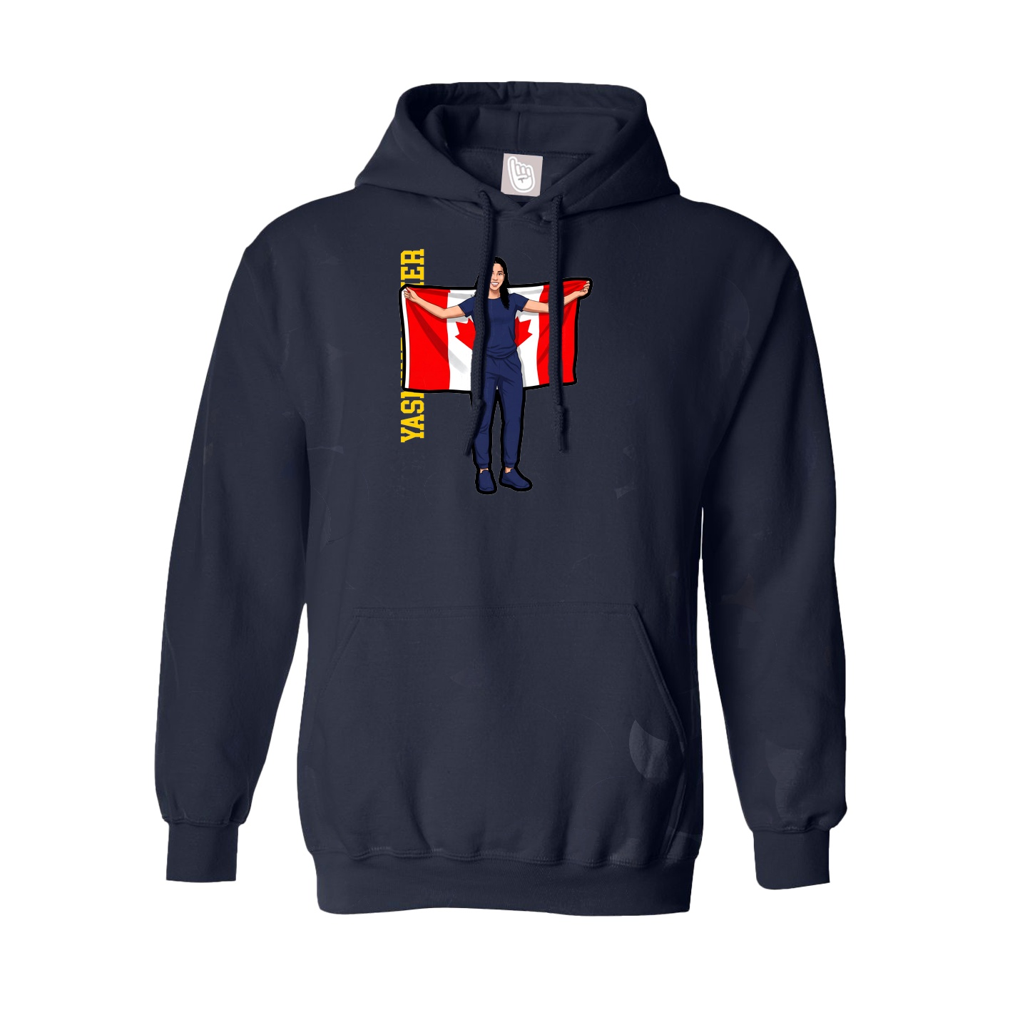 Youth Hoodie — Name Vertical in Navy