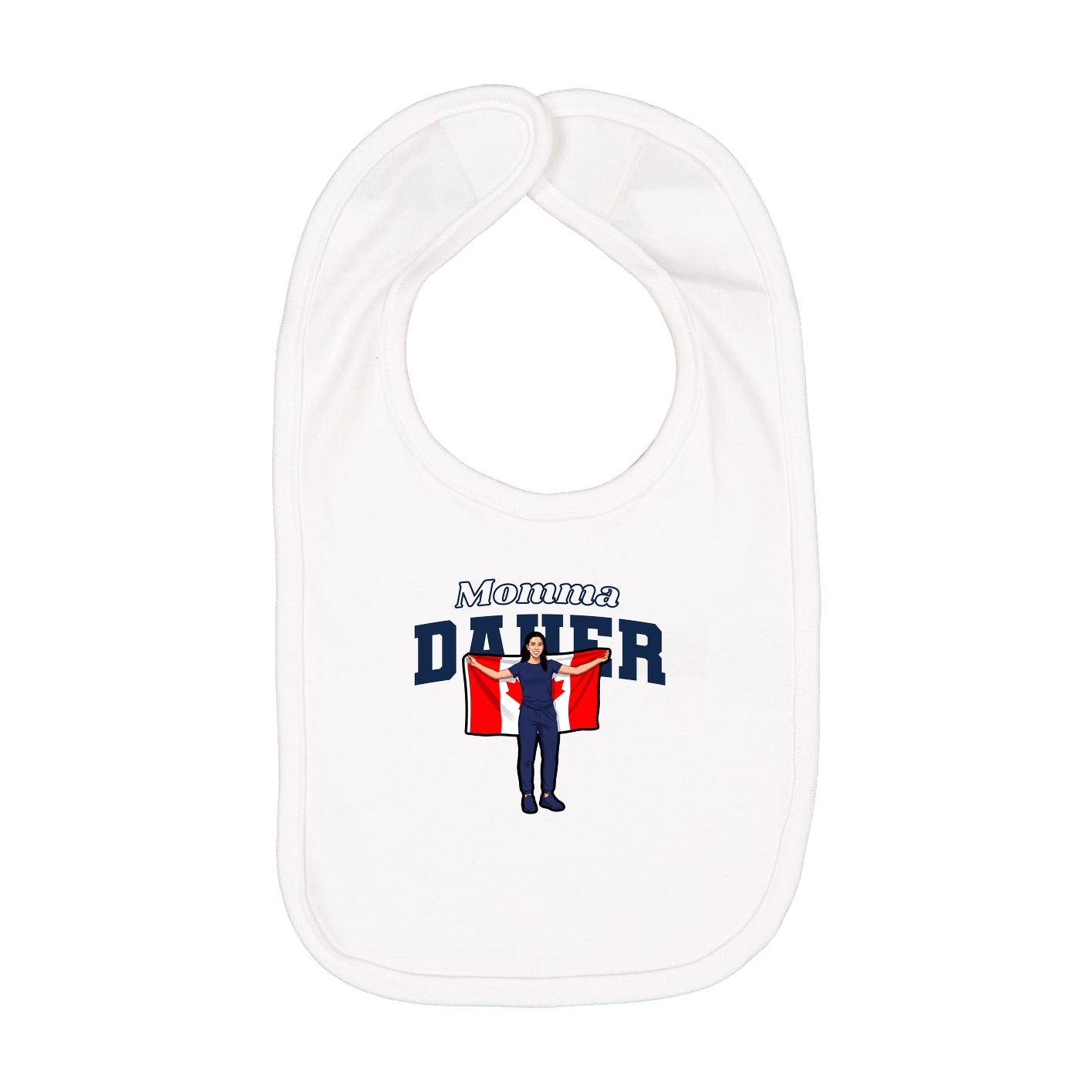Infant Bib — Mothers Day Block in White