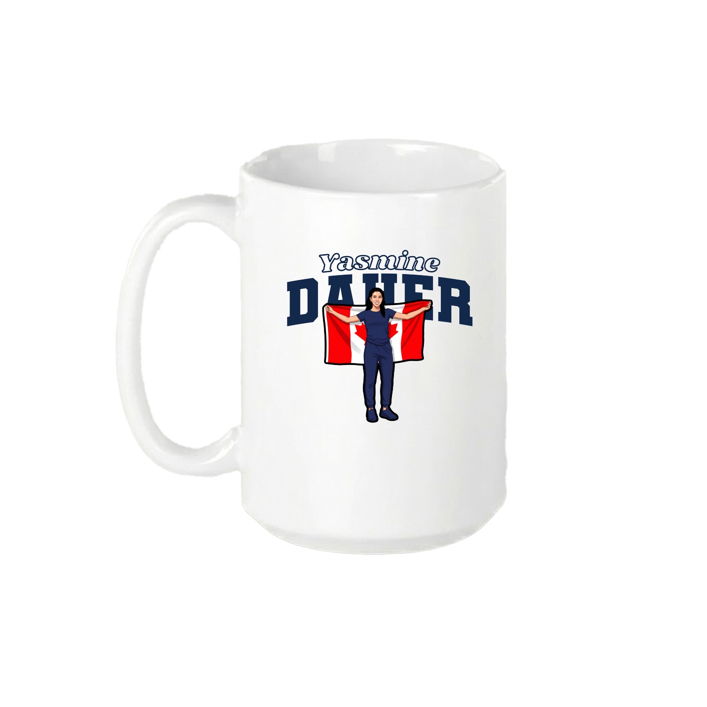 15oz Coffee Mug — Name Arch in White